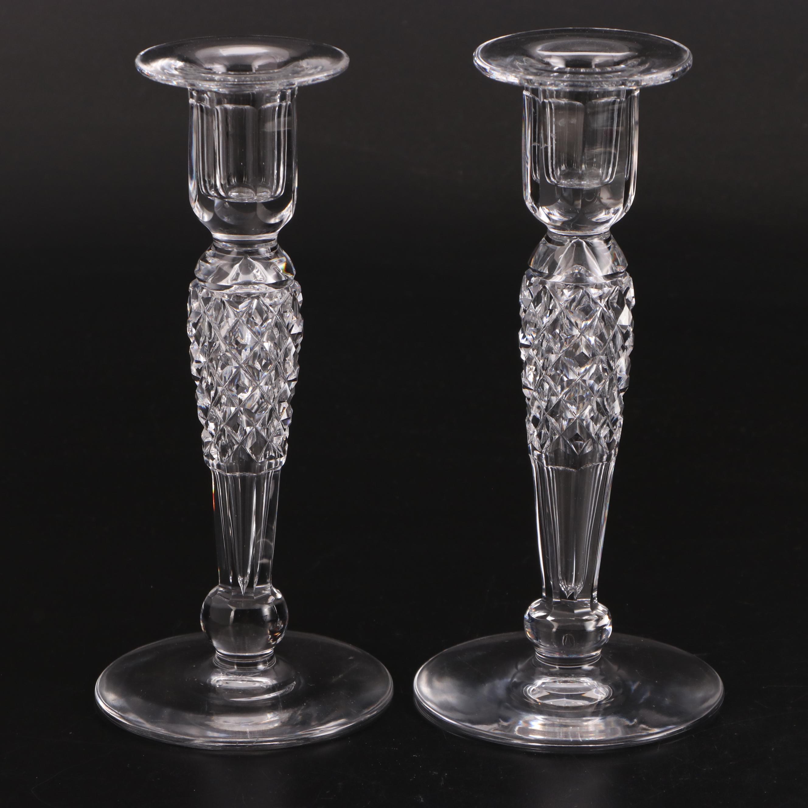 Hawkes Cut Crystal Compote and Candlesticks, 20th Century