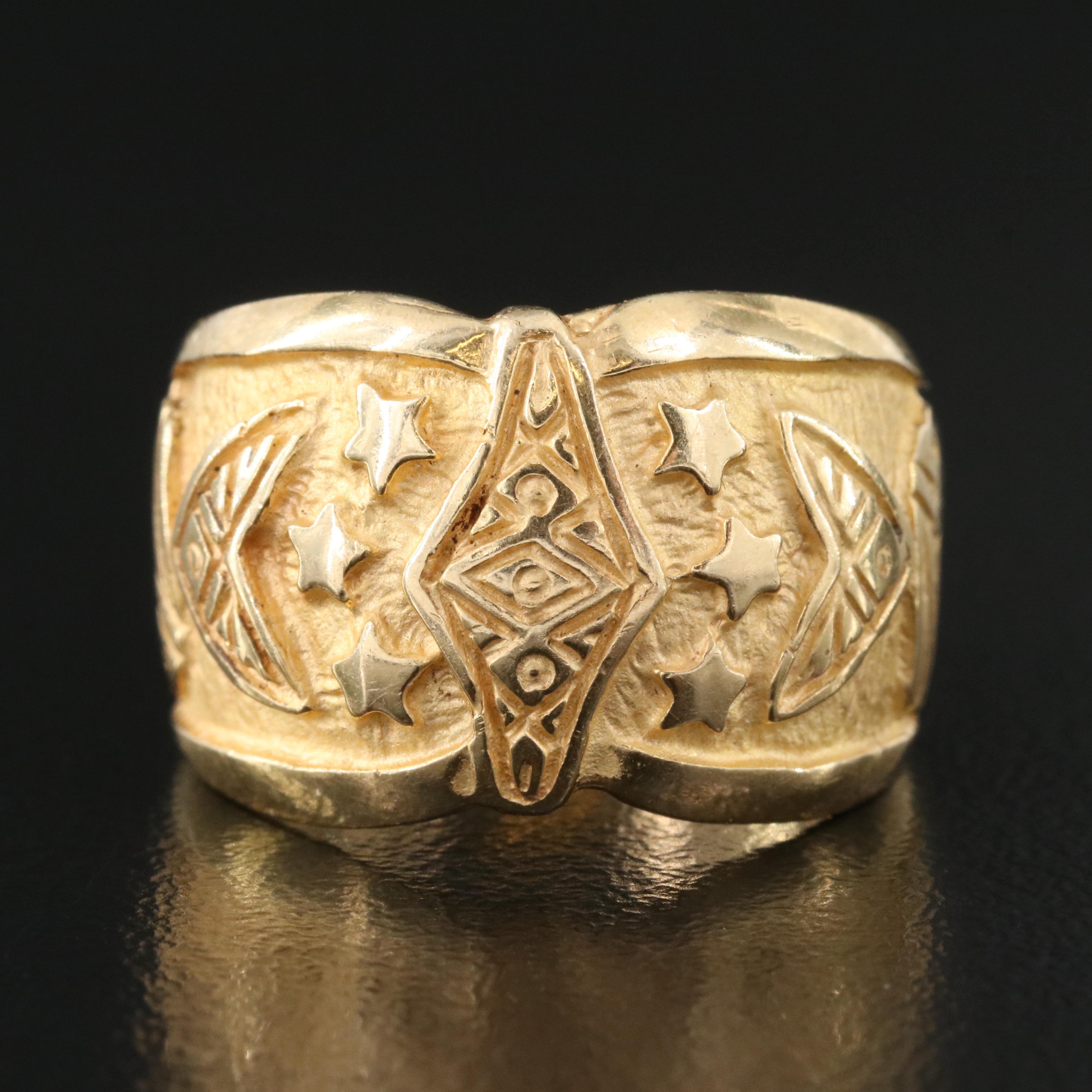 Italian 14K Patterned Band