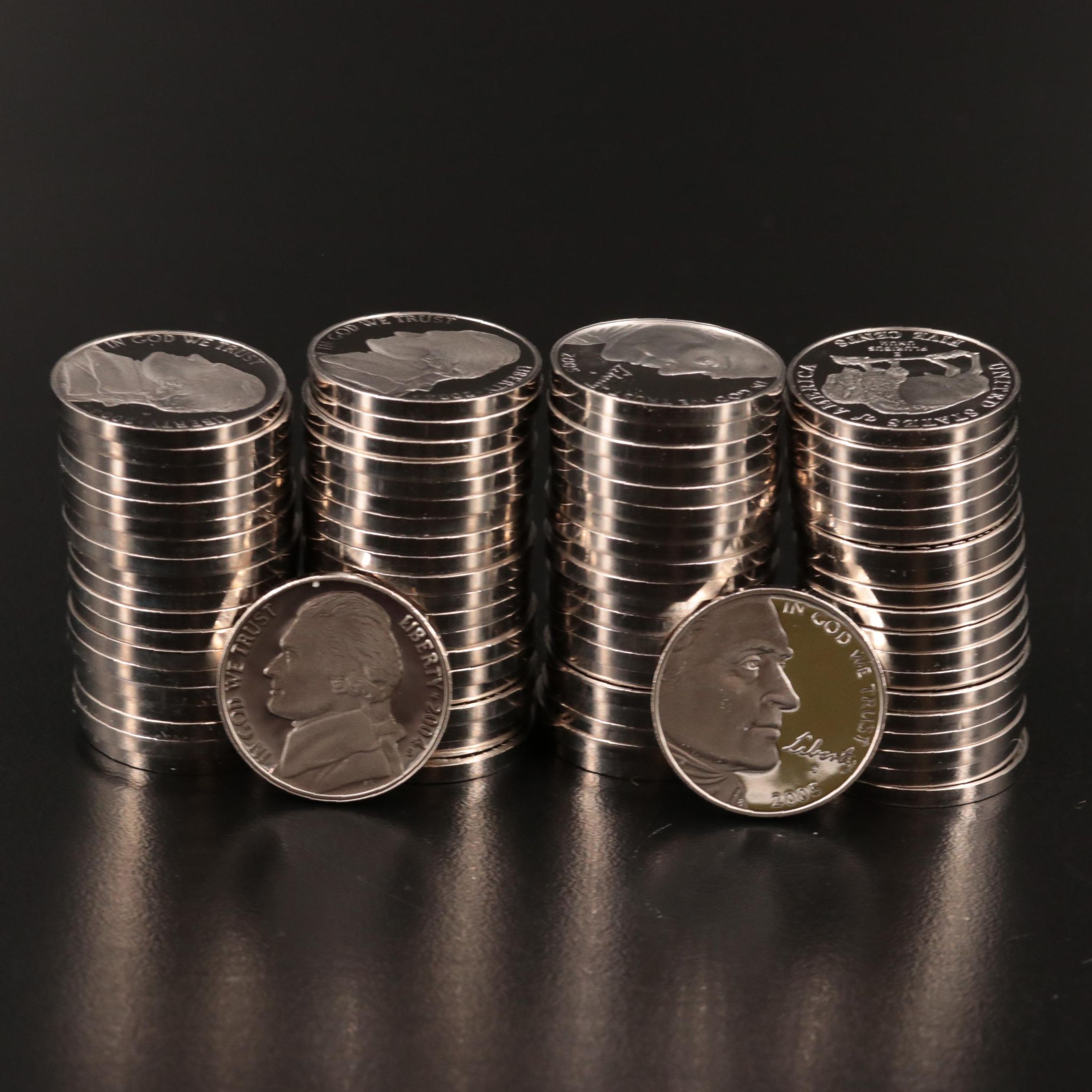 Two Rolls of Proof "Westward Journey" Jefferson Nickels 2004 and 2005