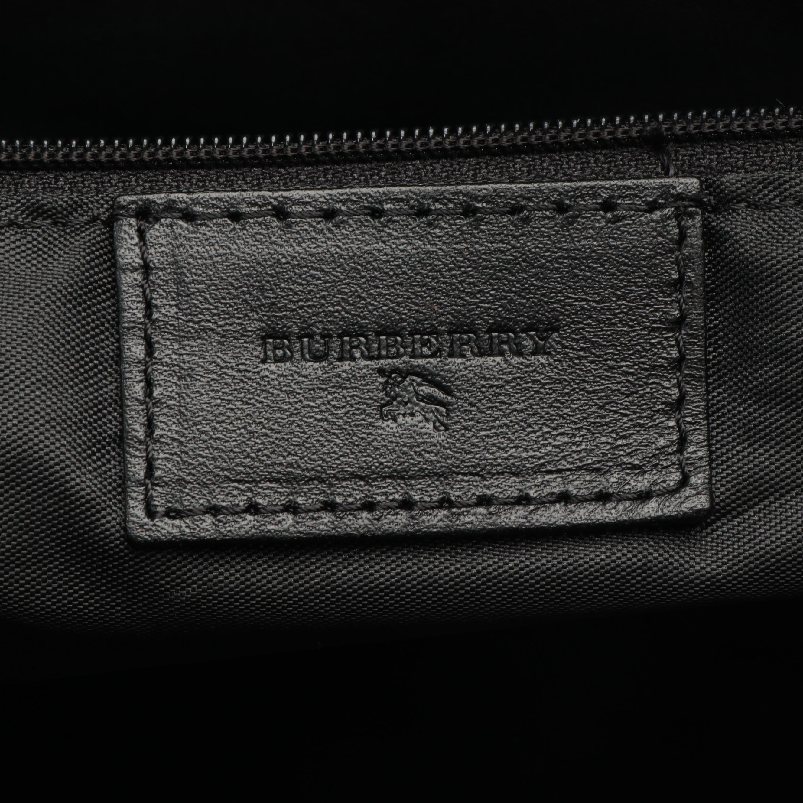 Burberry Large Tote in Check Print Vinyl with Leather Trim