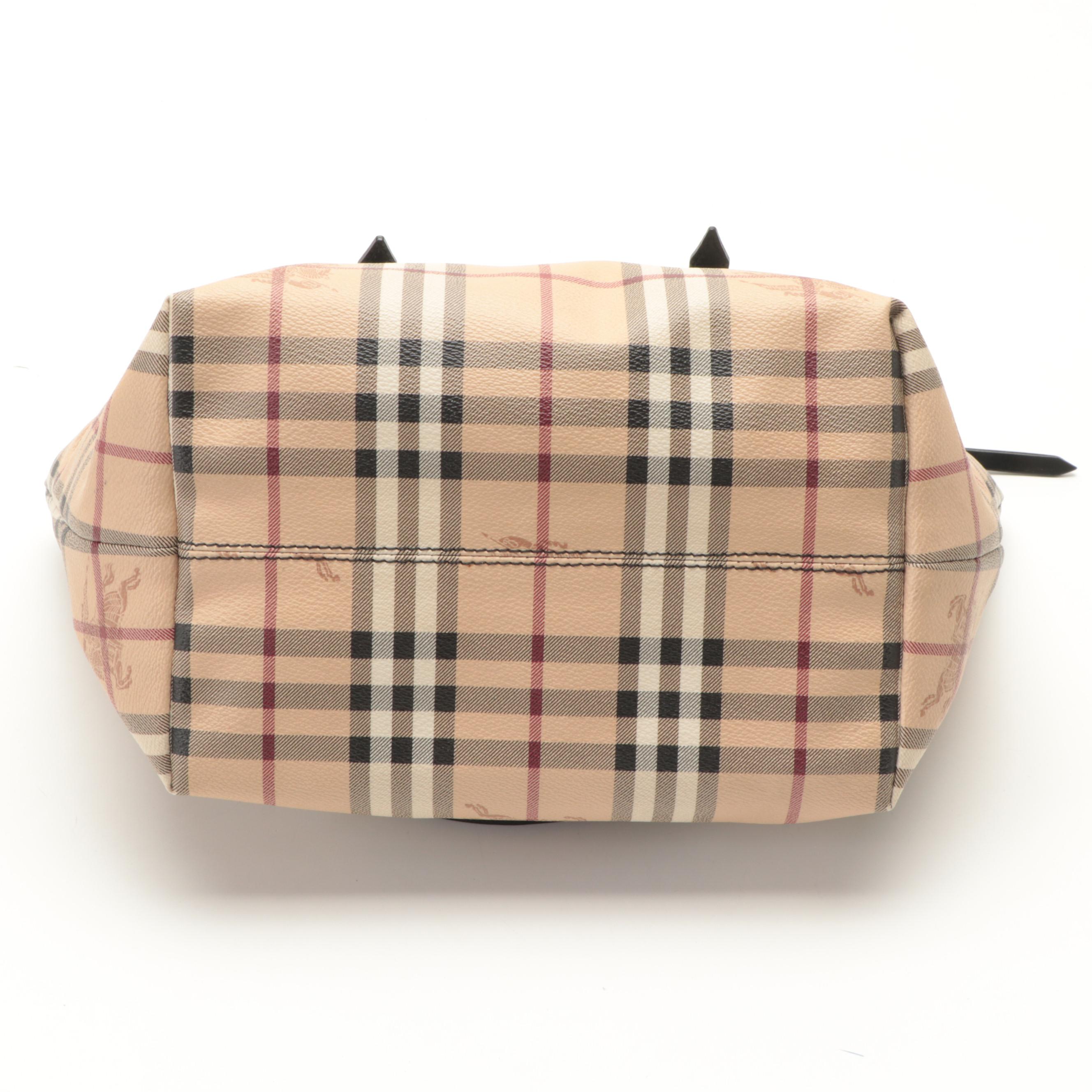 Burberry Salisbury Tote in Haymarket Check Coated Canvas and Leather