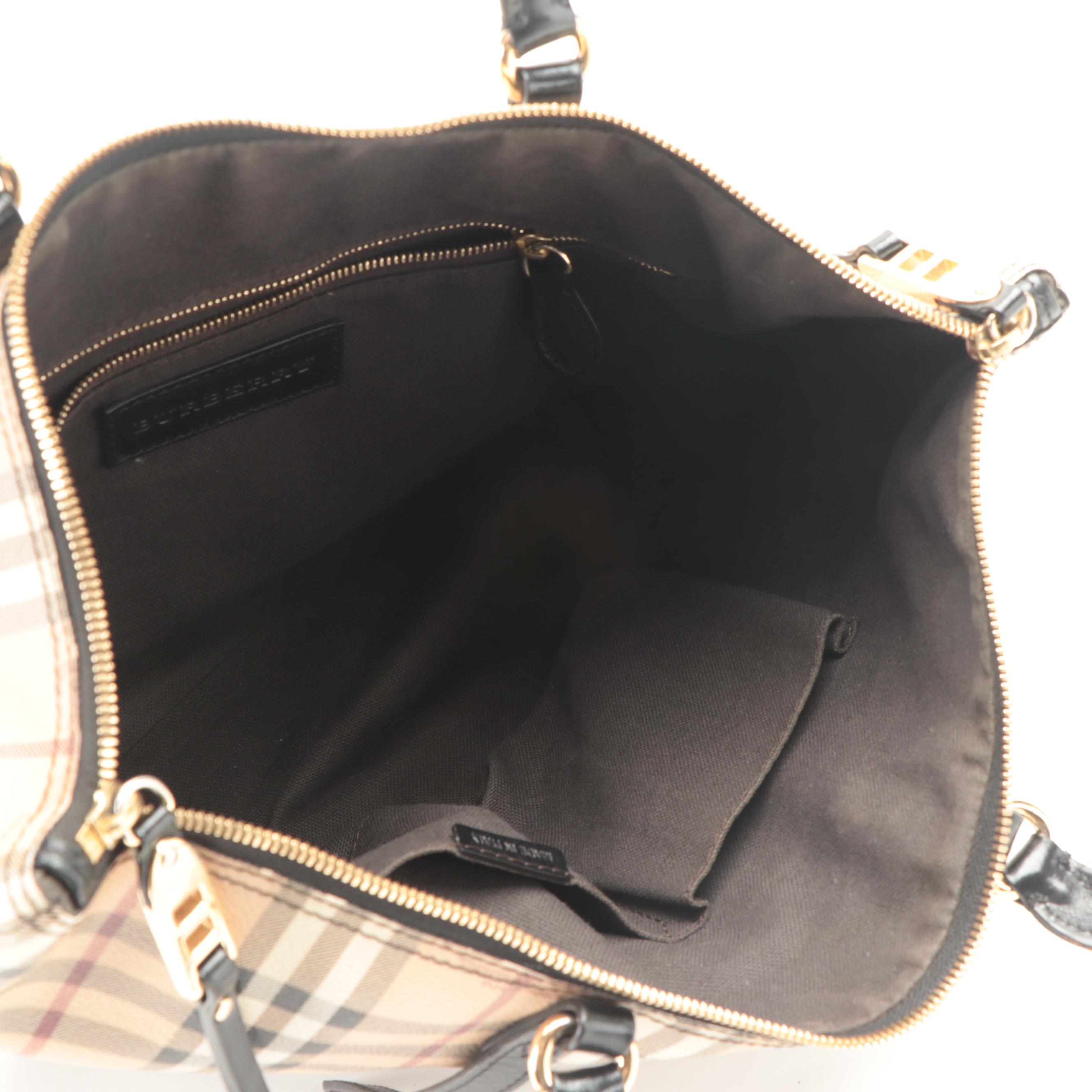 Burberry Salisbury Tote in Haymarket Check Coated Canvas and Leather