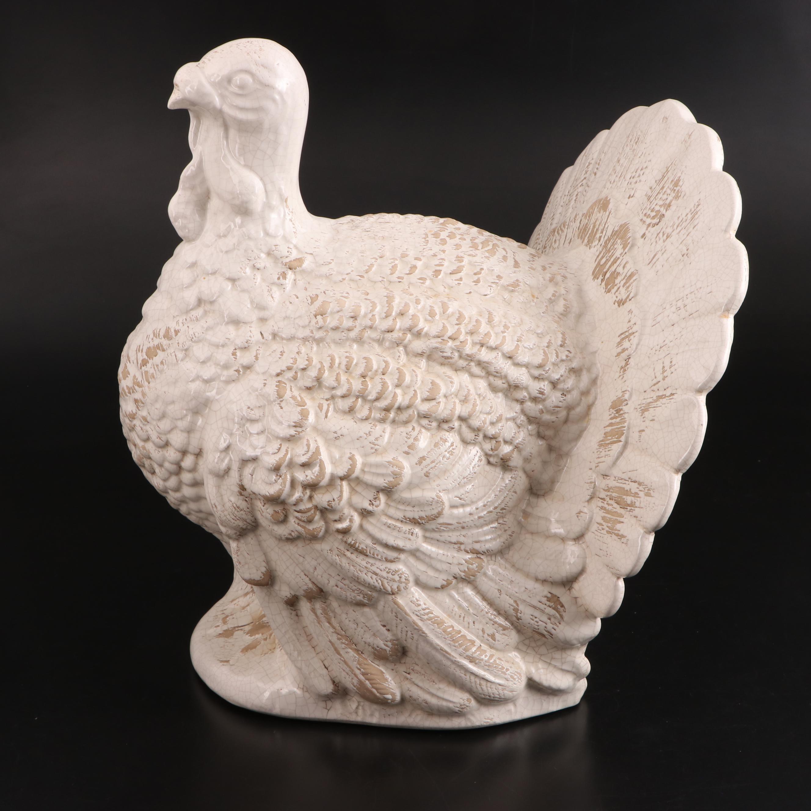 Italian Ceramic Turkey Figurine with Williams-Sonoma Ceramic Turkey Tureen
