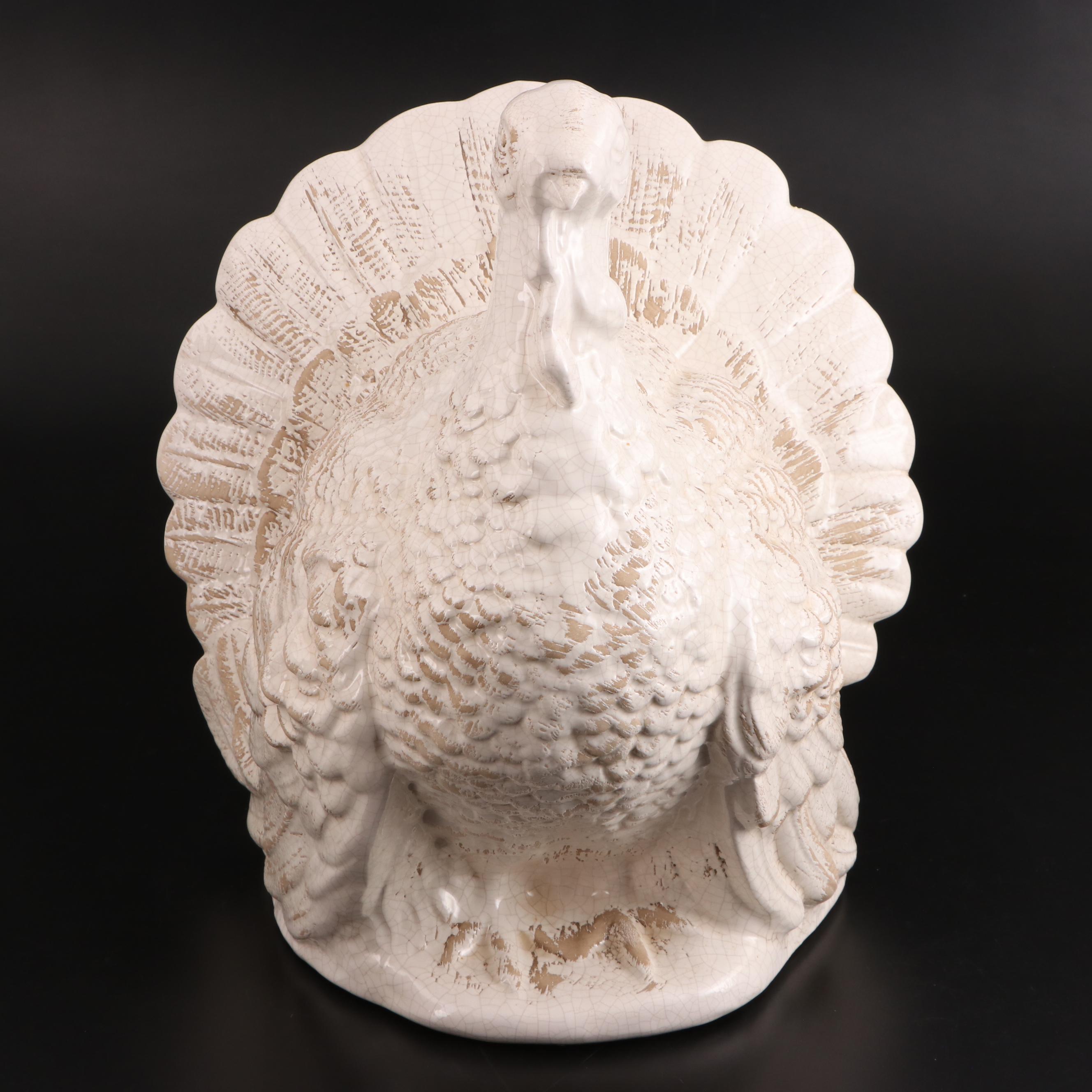 Italian Ceramic Turkey Figurine with Williams-Sonoma Ceramic Turkey Tureen