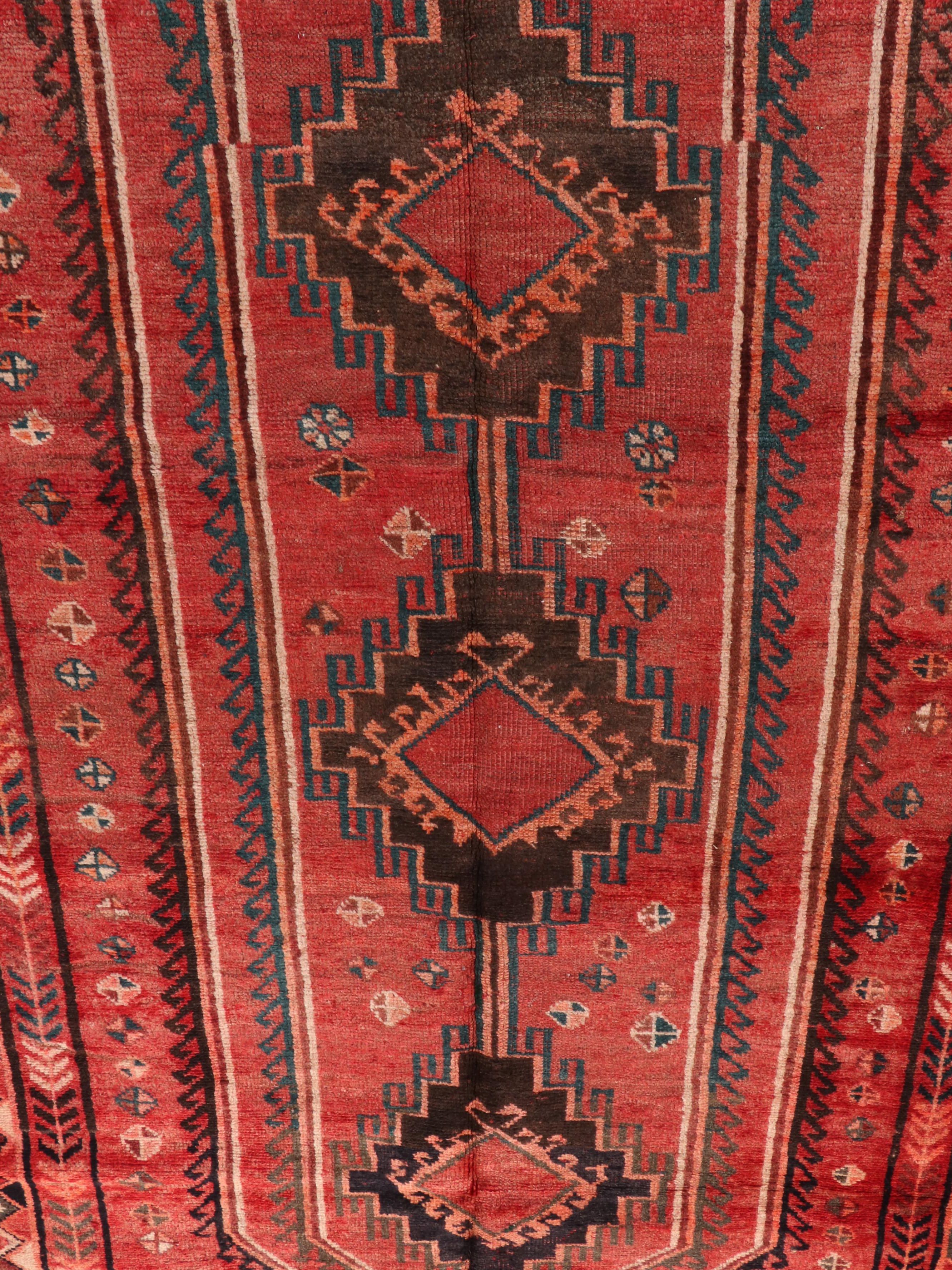 4'9 x 9' Hand-Knotted Persian Kurdish Area Rug