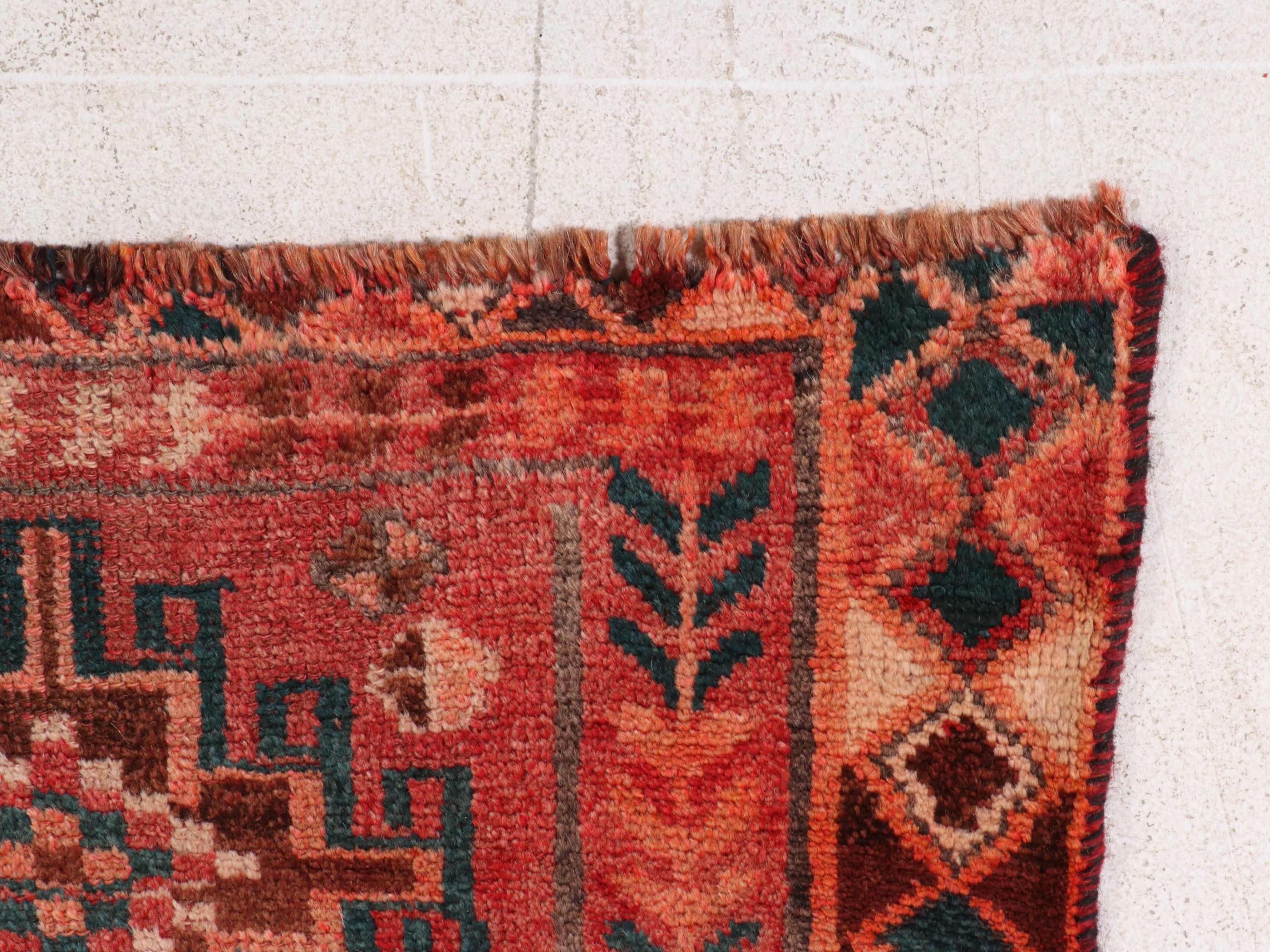 4'9 x 9' Hand-Knotted Persian Kurdish Area Rug