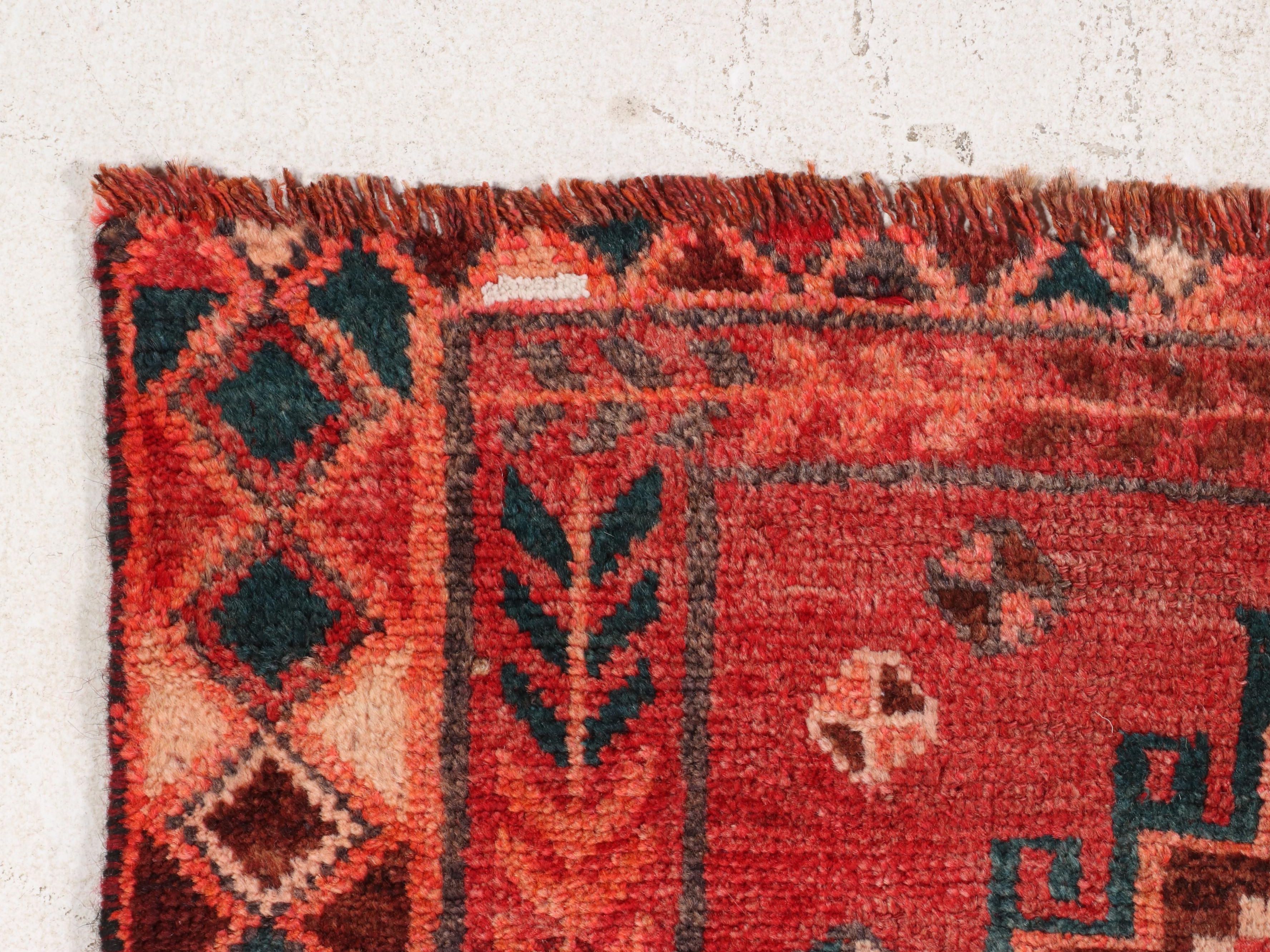 4'9 x 9' Hand-Knotted Persian Kurdish Area Rug