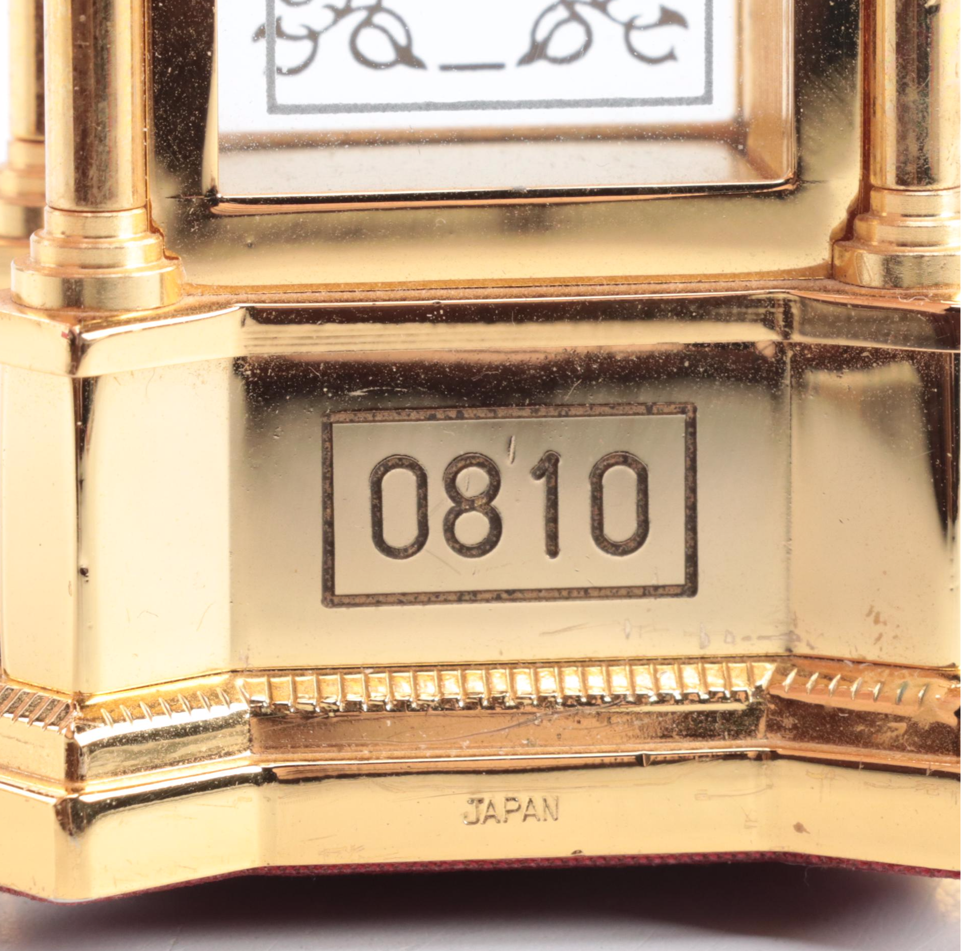 Bulova Brass Tone Desk Clocks, Late 20th Century