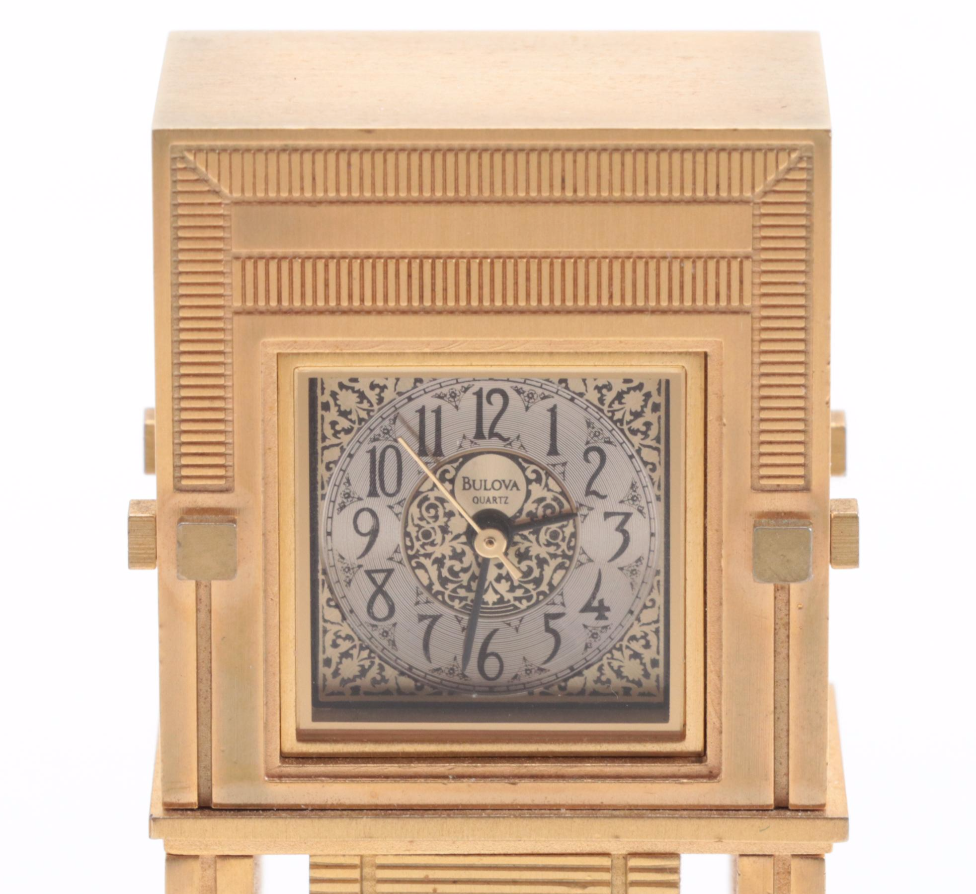 Bulova Brass Tone Desk Clocks, Late 20th Century