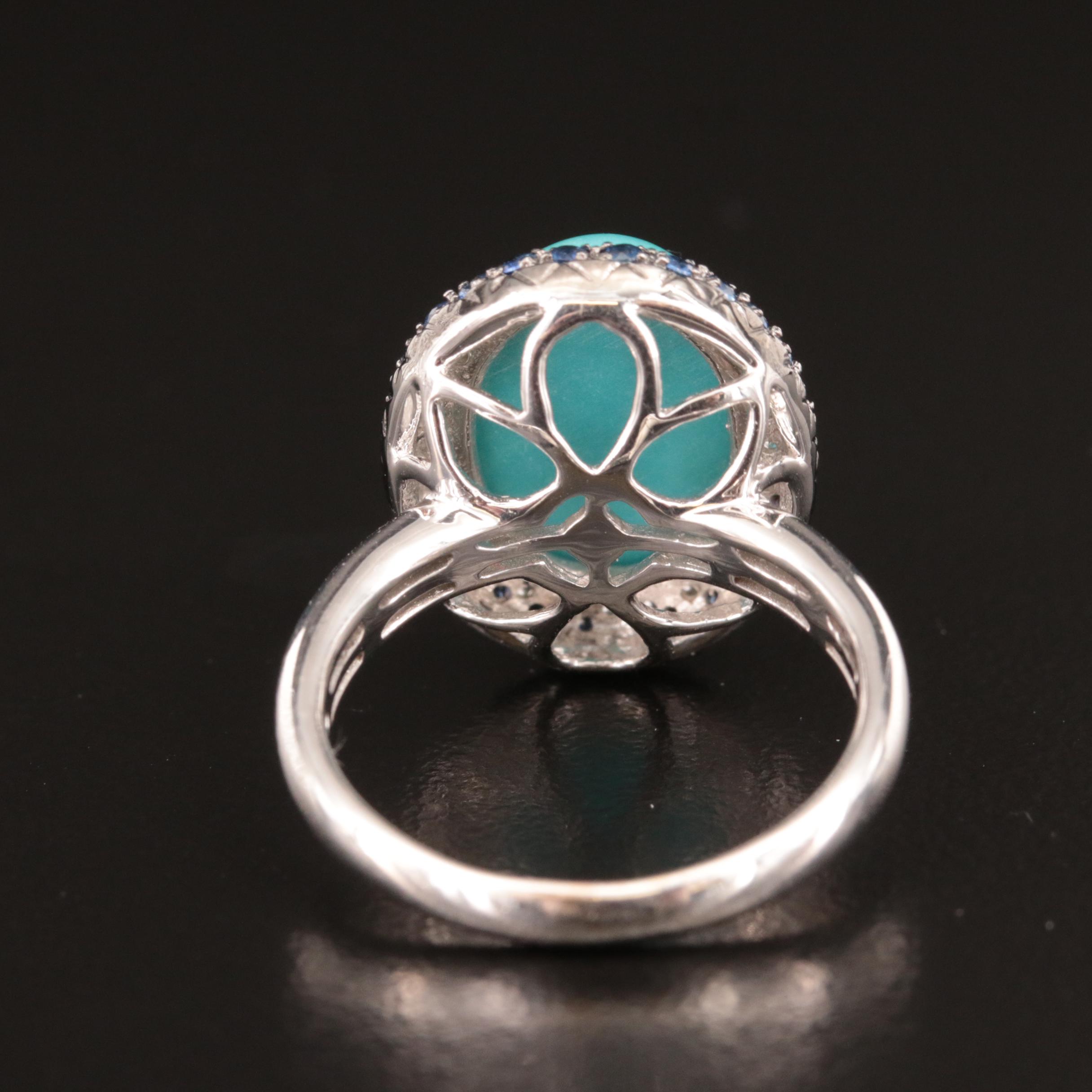 14K Turquoise and Sapphire Ring
