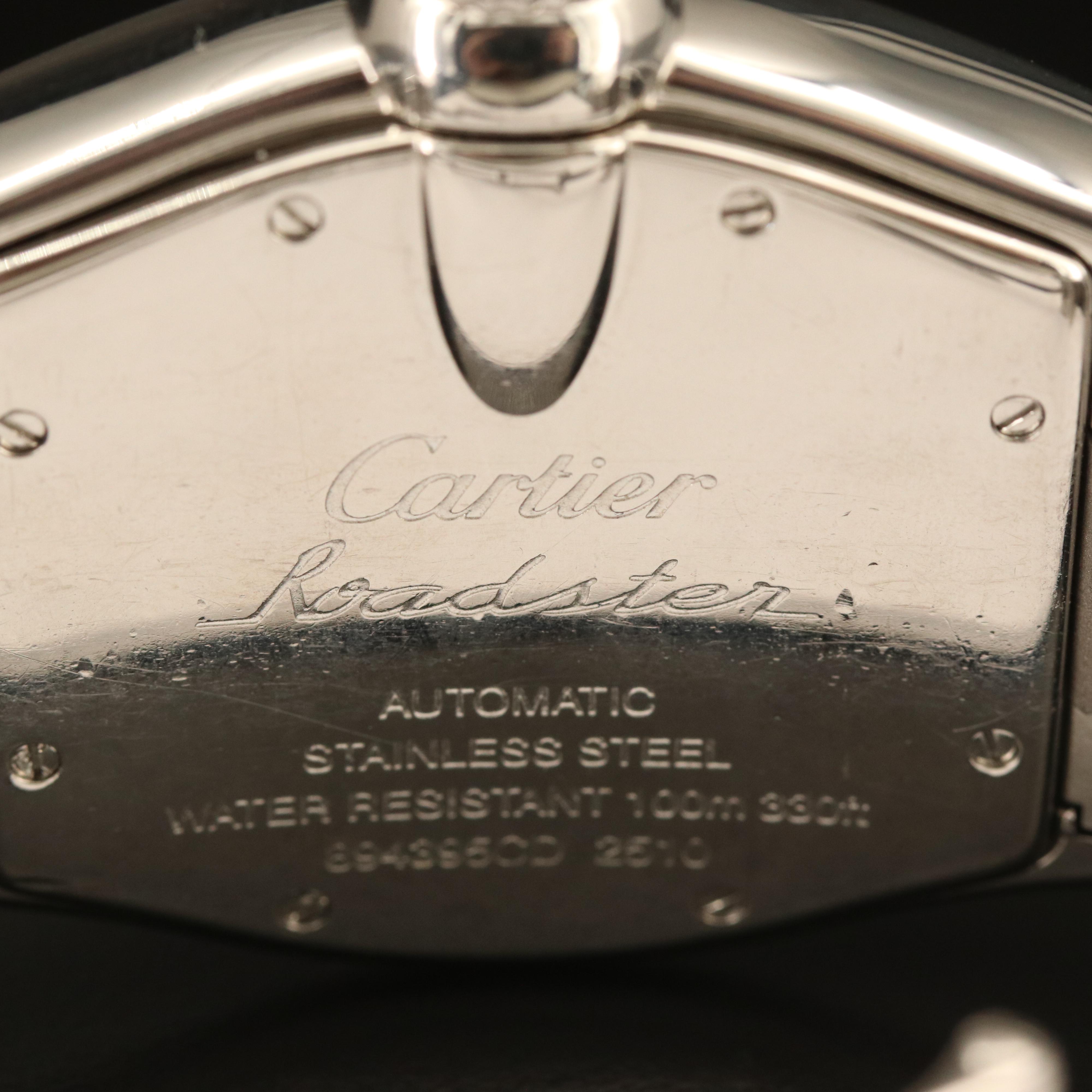 Cartier Roadster Large Black Dial Steel Automatic Watch