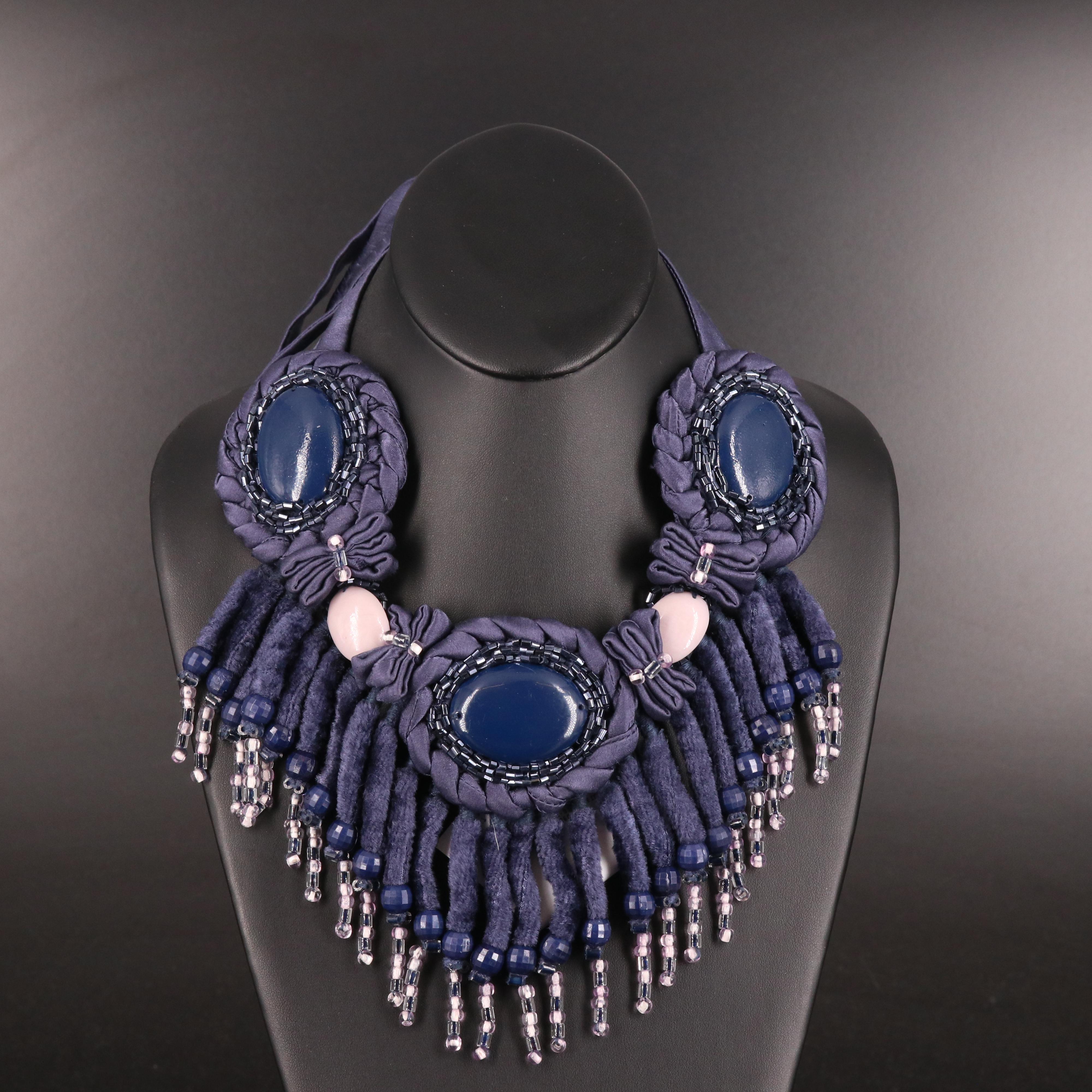 Emporio Armani Fabric and Glass Necklace