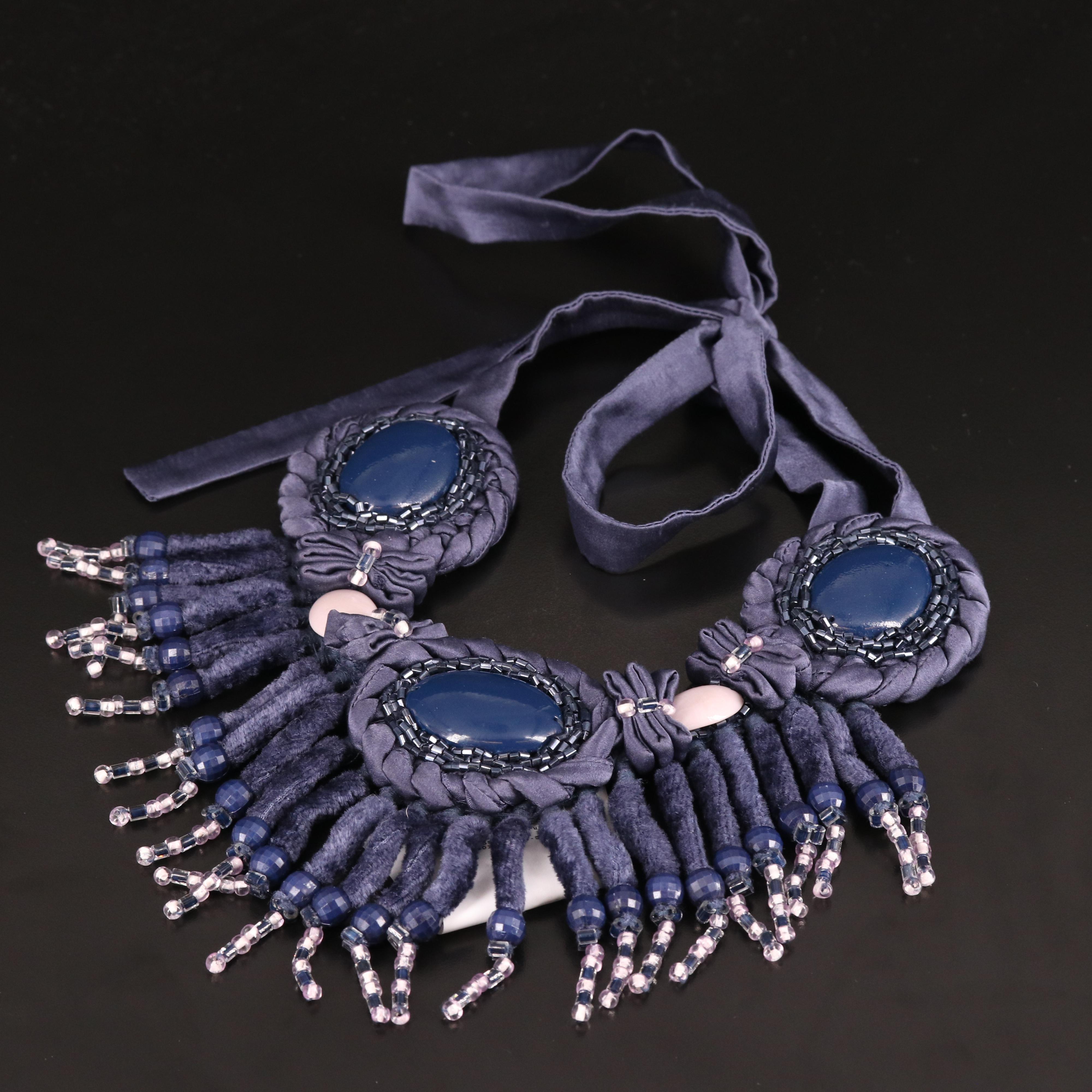 Emporio Armani Fabric and Glass Necklace