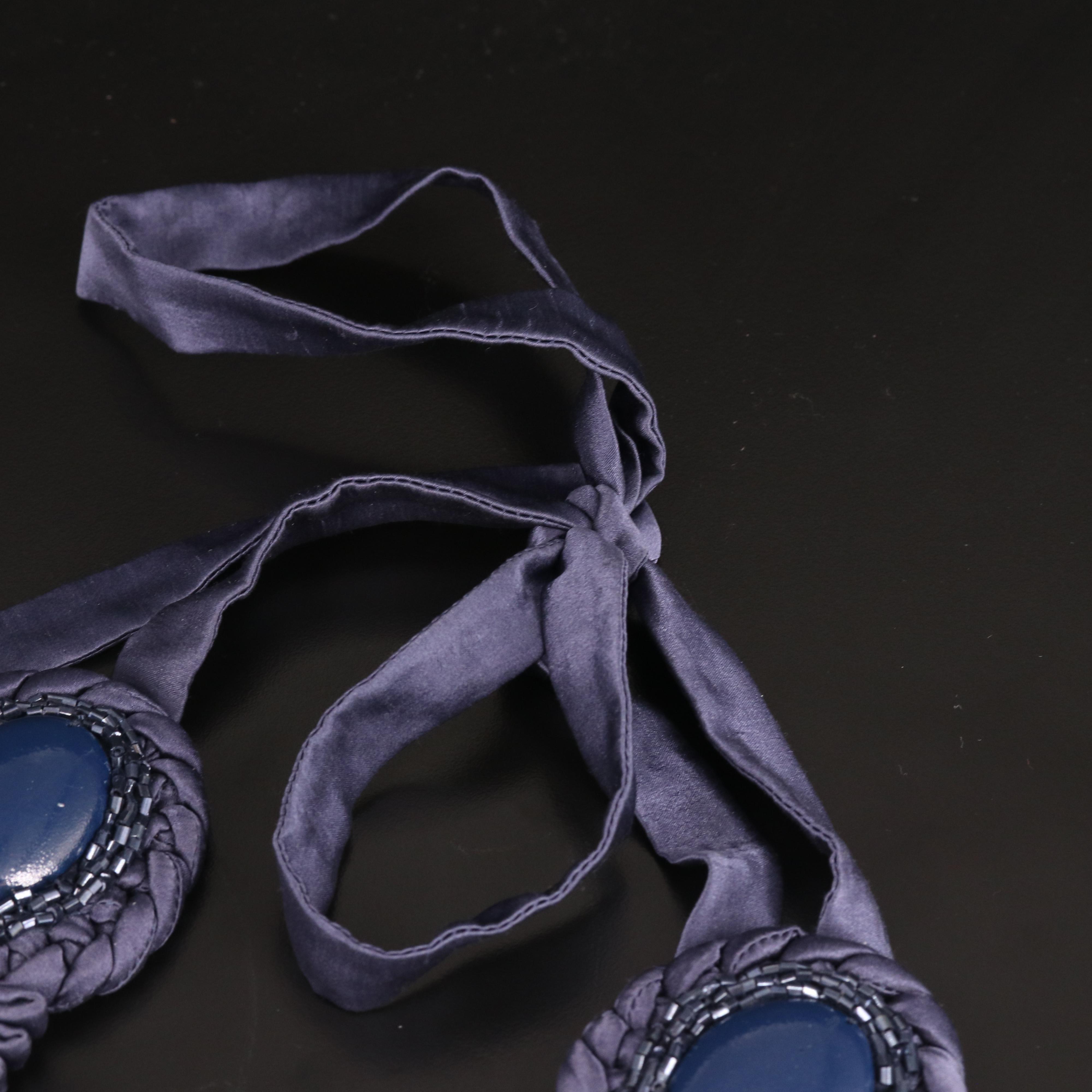 Emporio Armani Fabric and Glass Necklace