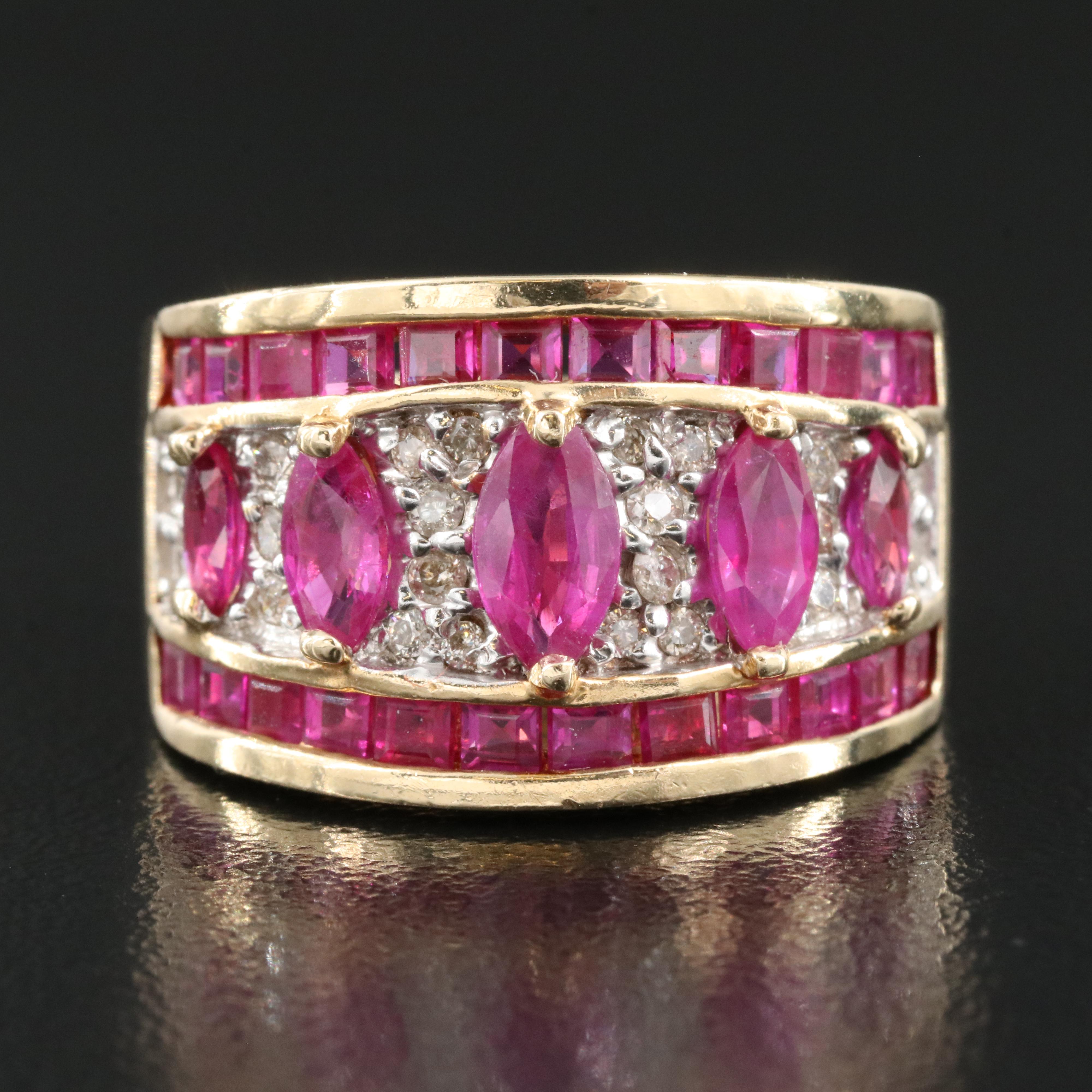 14K Ruby and Diamond Ring