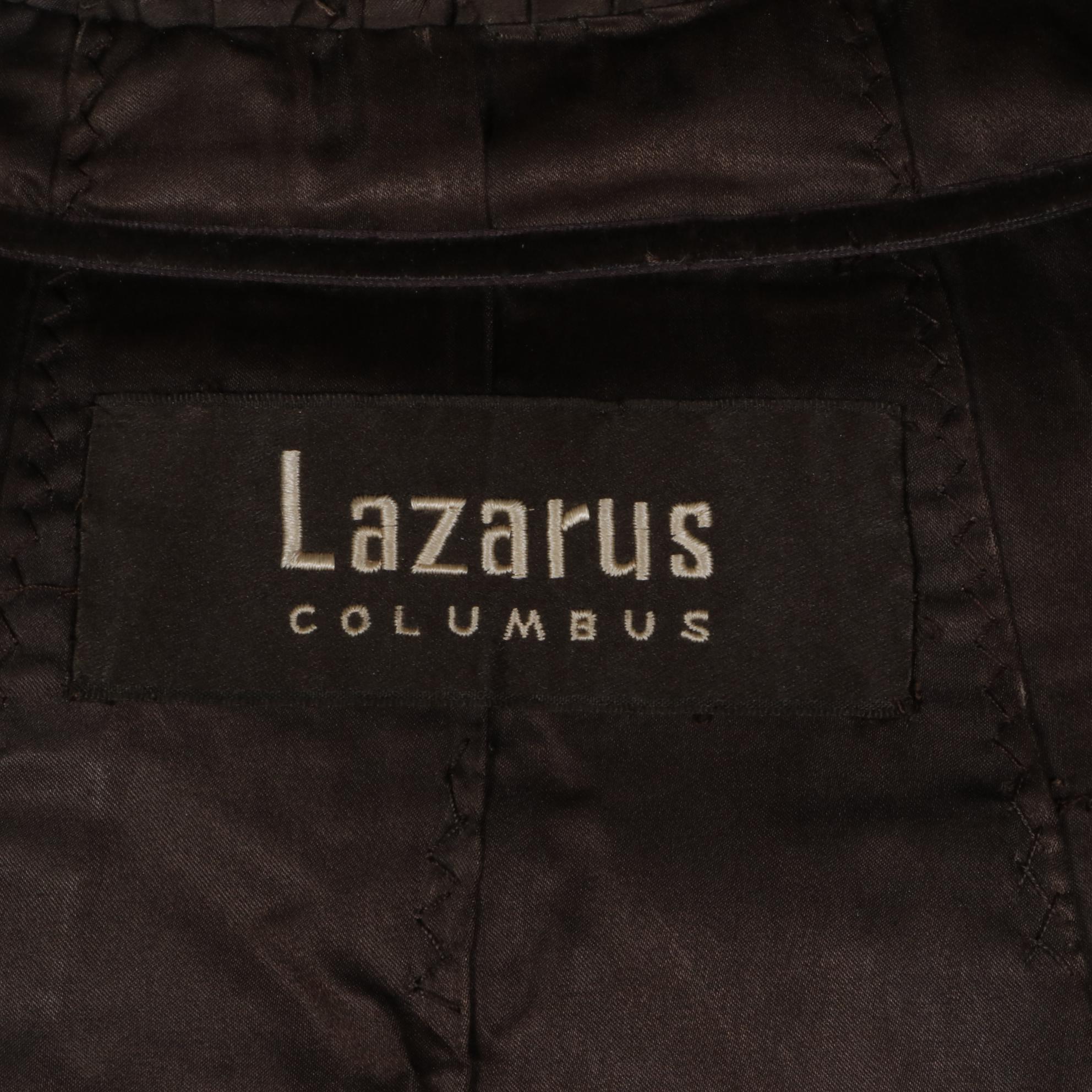 Dark Demi Buff Brown Mink Fur Jacket w/Shawl Collar by Lazarus Columbus