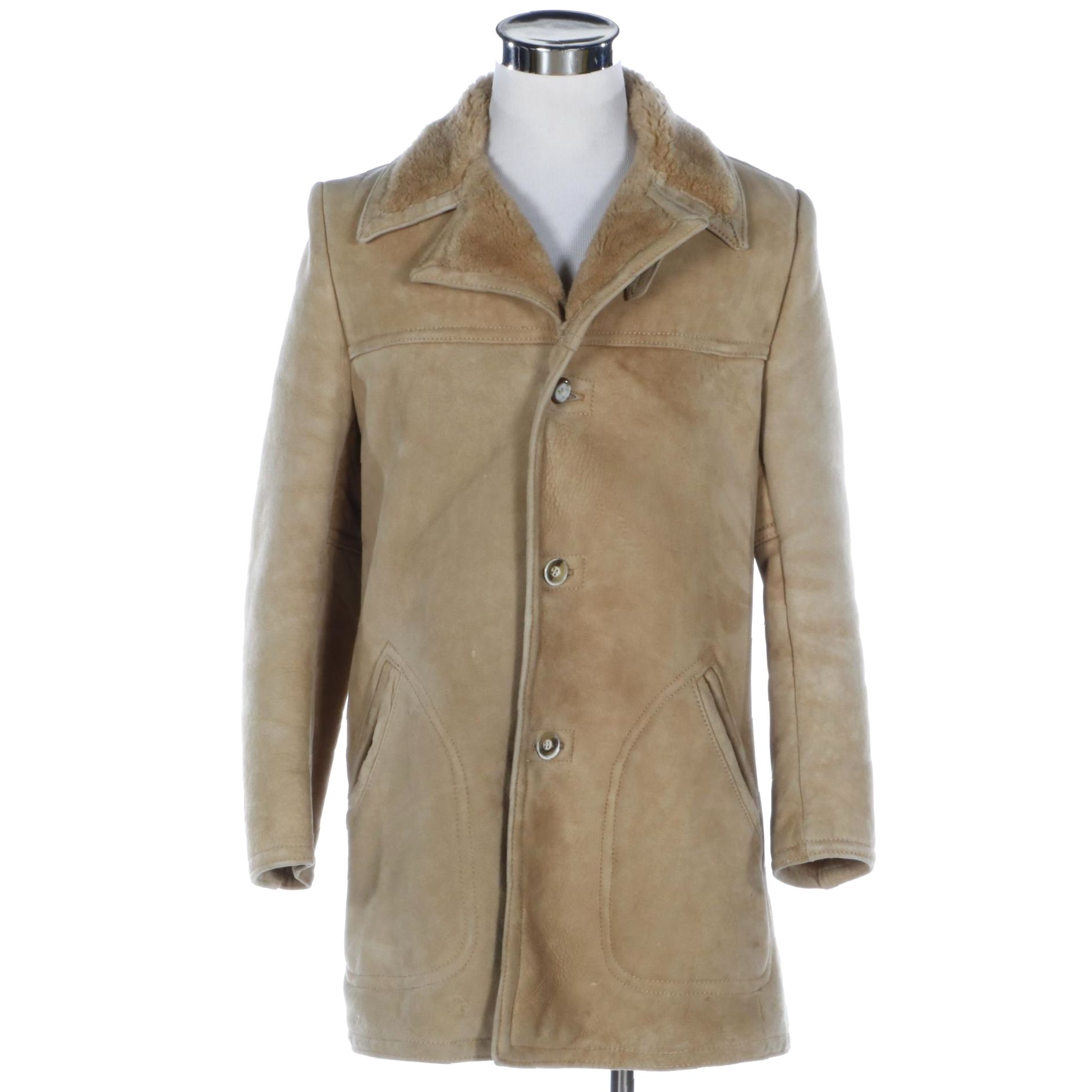 Men's Sheepskin Button-Front Jacket