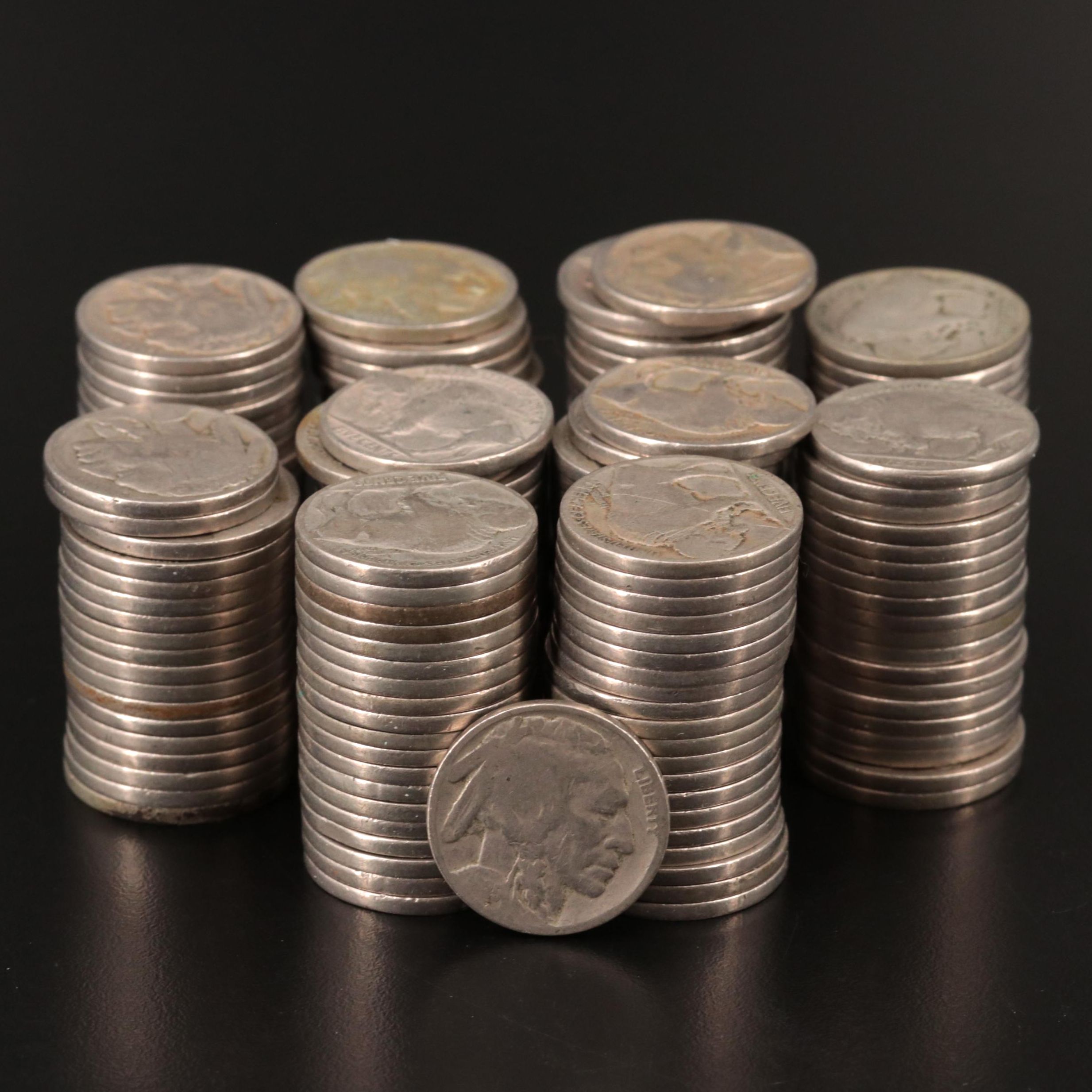 One Hundred Ninety-Seven Buffalo Nickels with Partial Dates