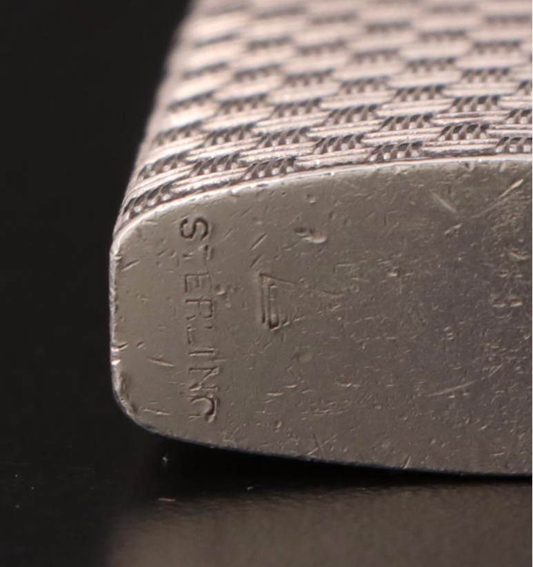 Basket Weave Sterling Silver Lighter Case with Zippo Lighter