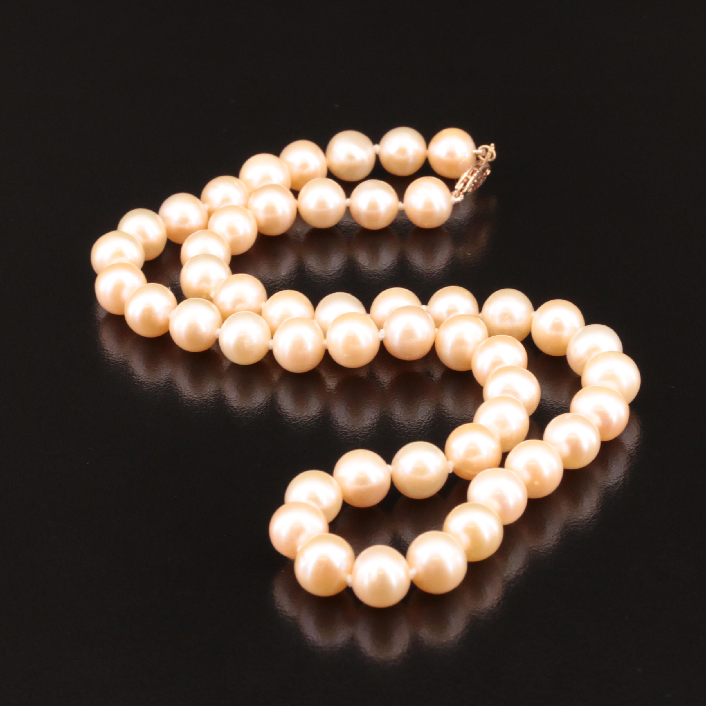 Pearl Necklace with 14K Clasp