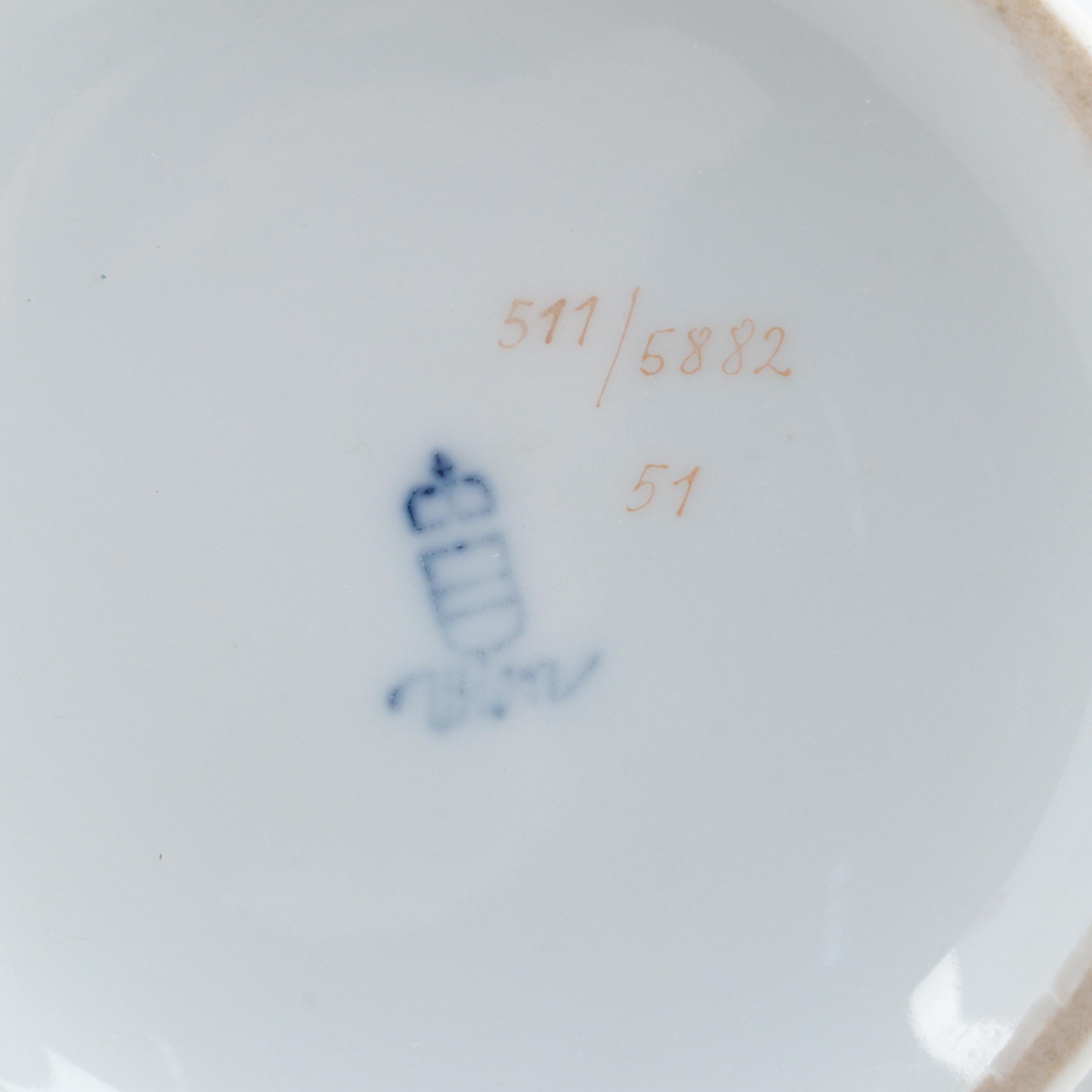 Augarten Wien Porcelain Floral Pattern Vases, 20th Century