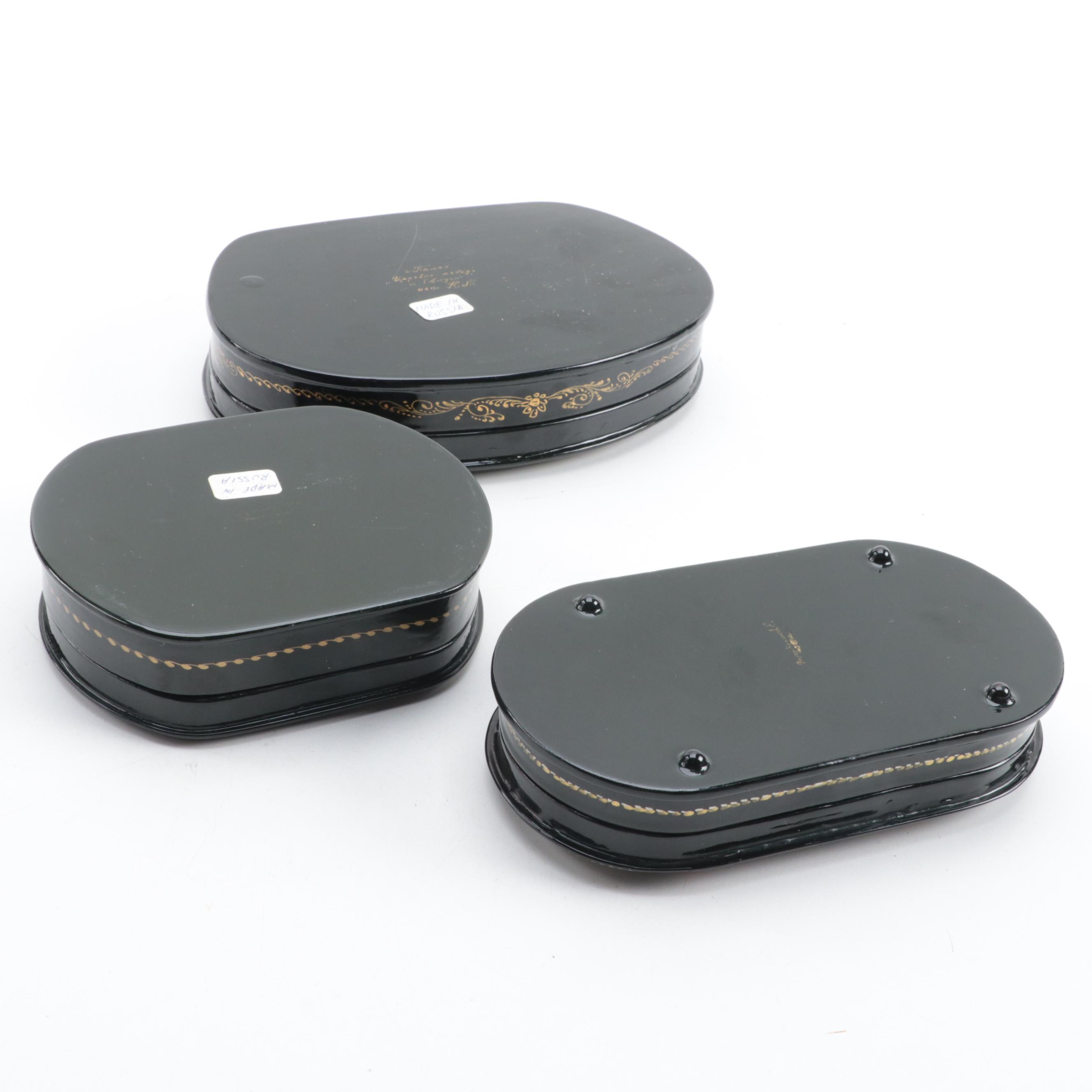 Russian Kholuy, Palekh and Other Hand-Painted Fairytale Lacquer Boxes