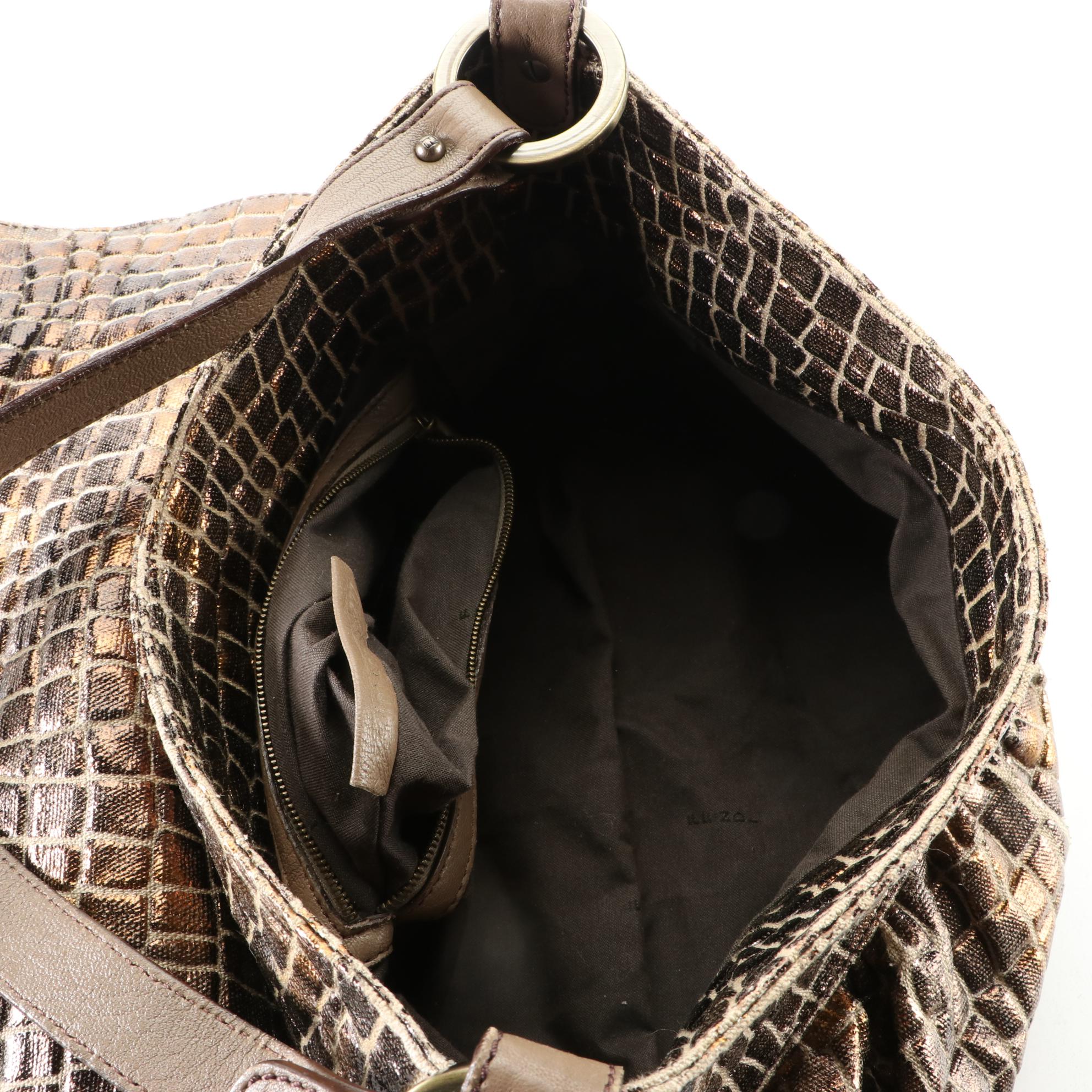 Fendi Chef Flap Bag in Croco-Effect Canvas