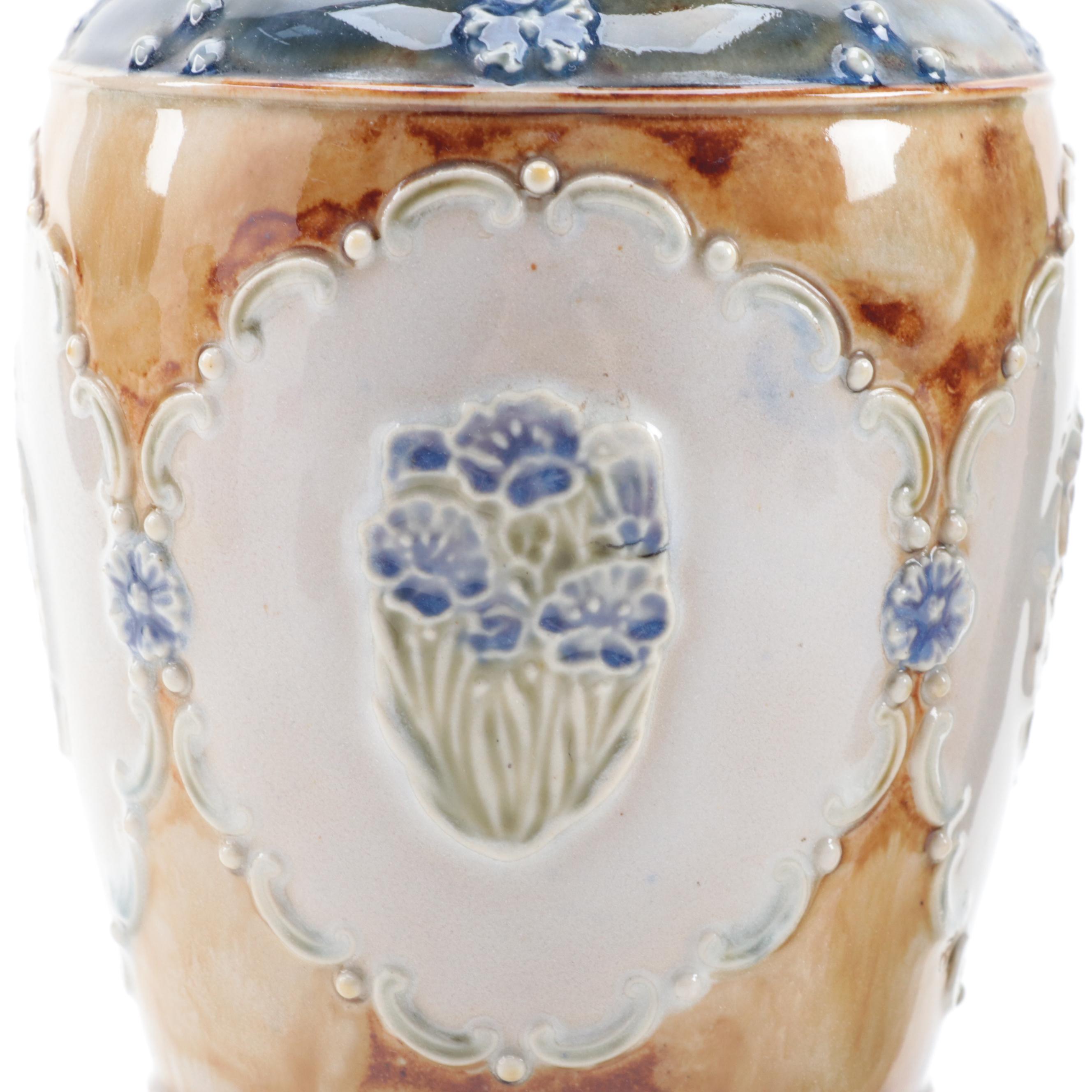 Doulton Lambeth Match Holder, Royal Doulton "Robin Hood" Seriesware With Vase