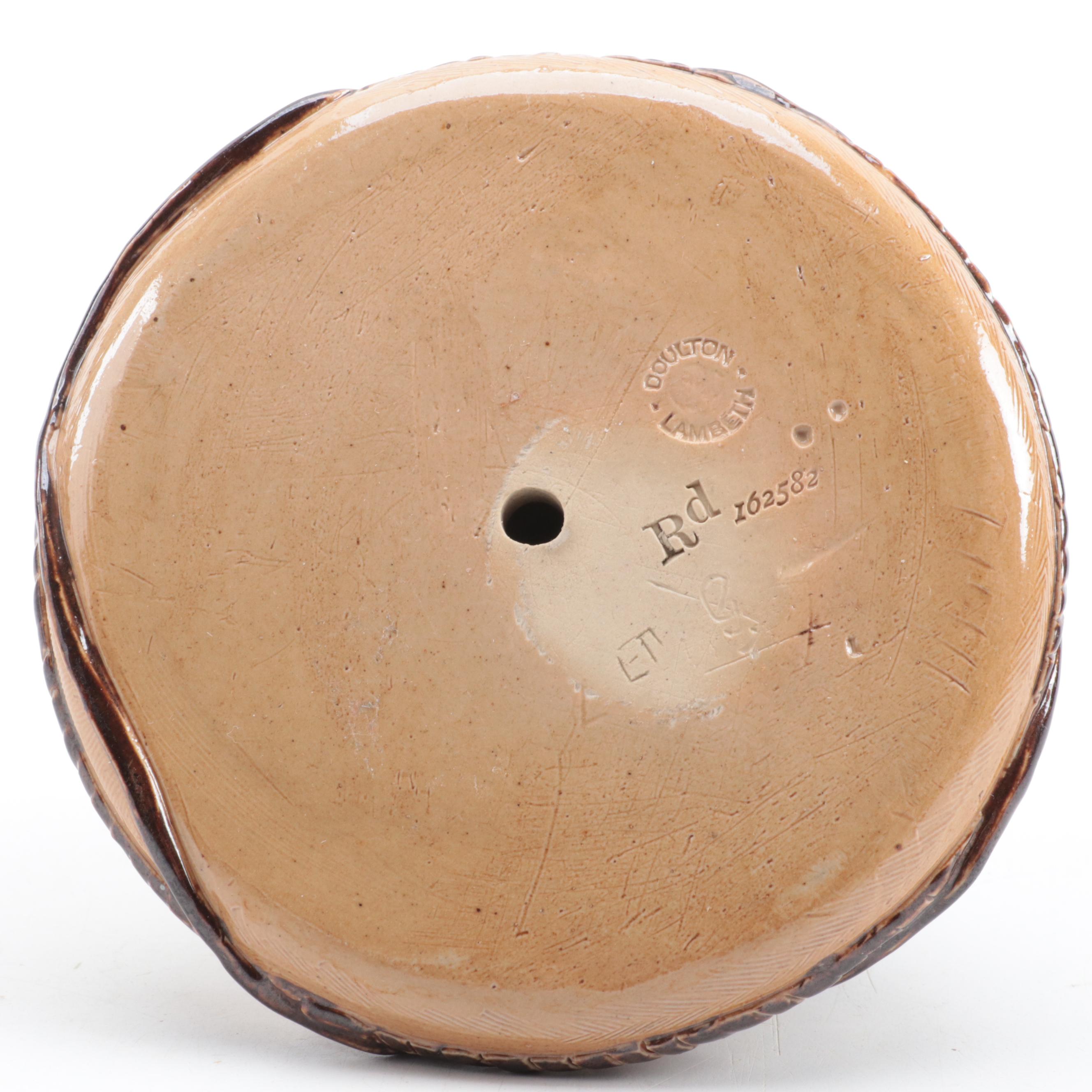 Doulton Lambeth Match Holder, Royal Doulton "Robin Hood" Seriesware With Vase