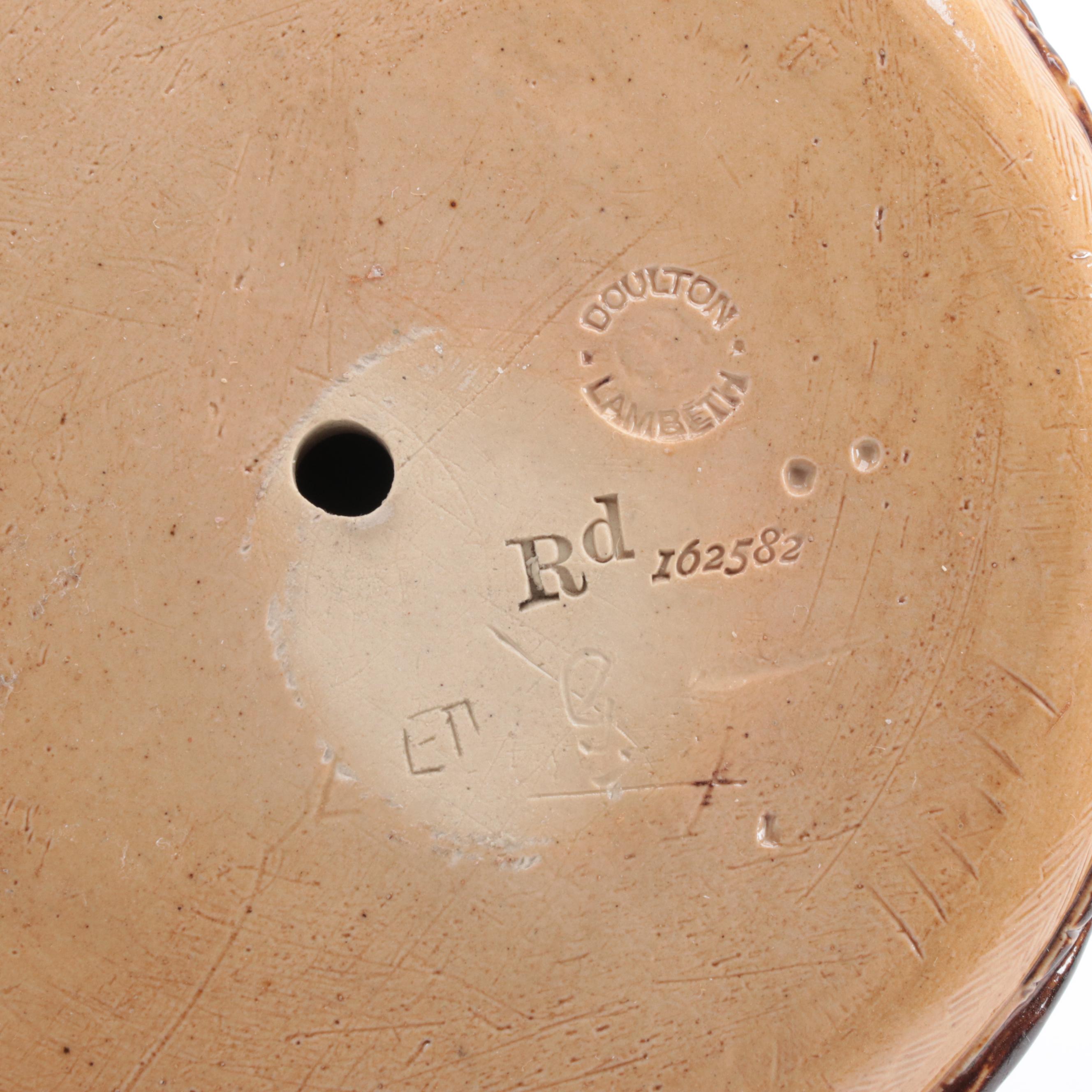 Doulton Lambeth Match Holder, Royal Doulton "Robin Hood" Seriesware With Vase