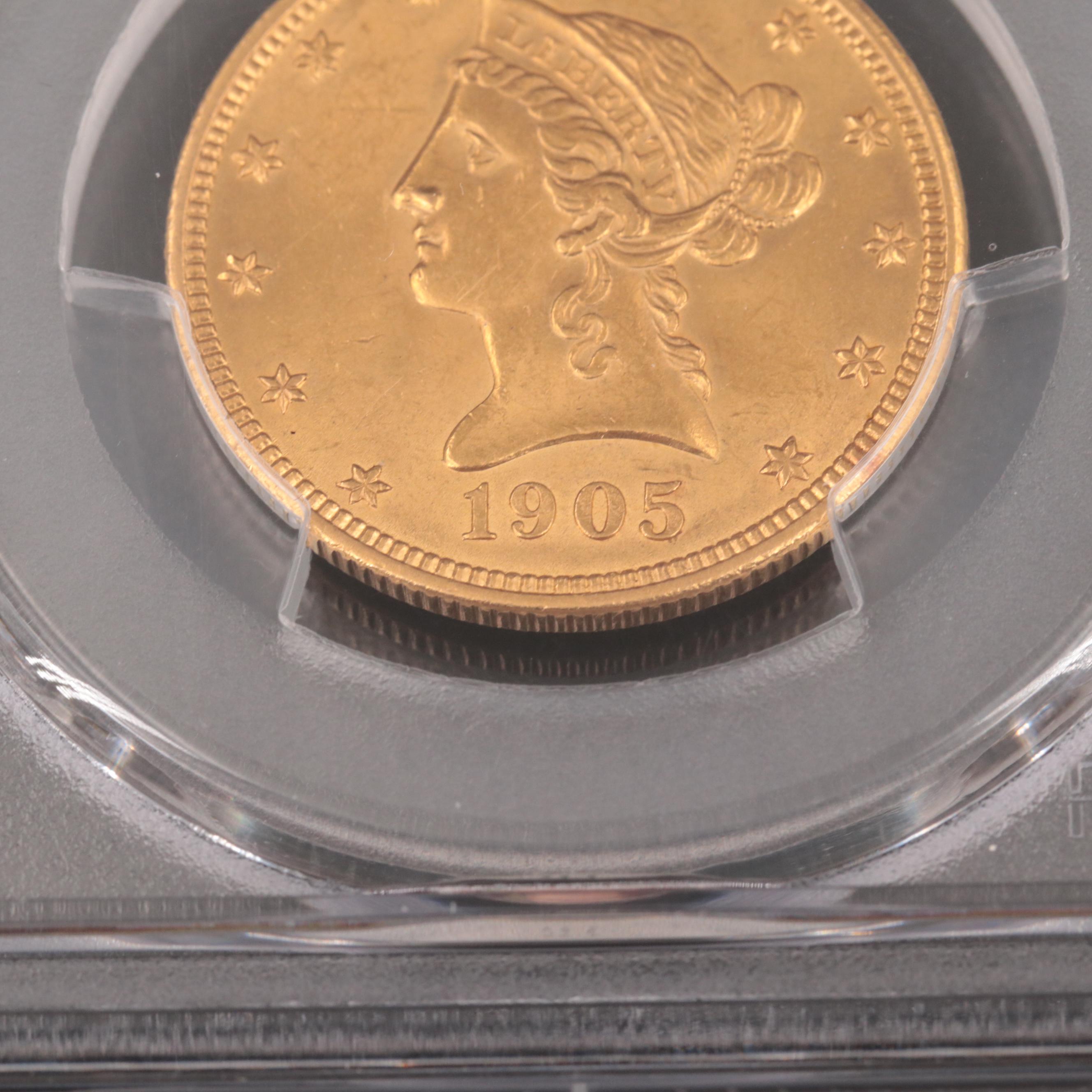 PCGS Graded MS63+ 1905 Liberty Head $10 Gold Coin