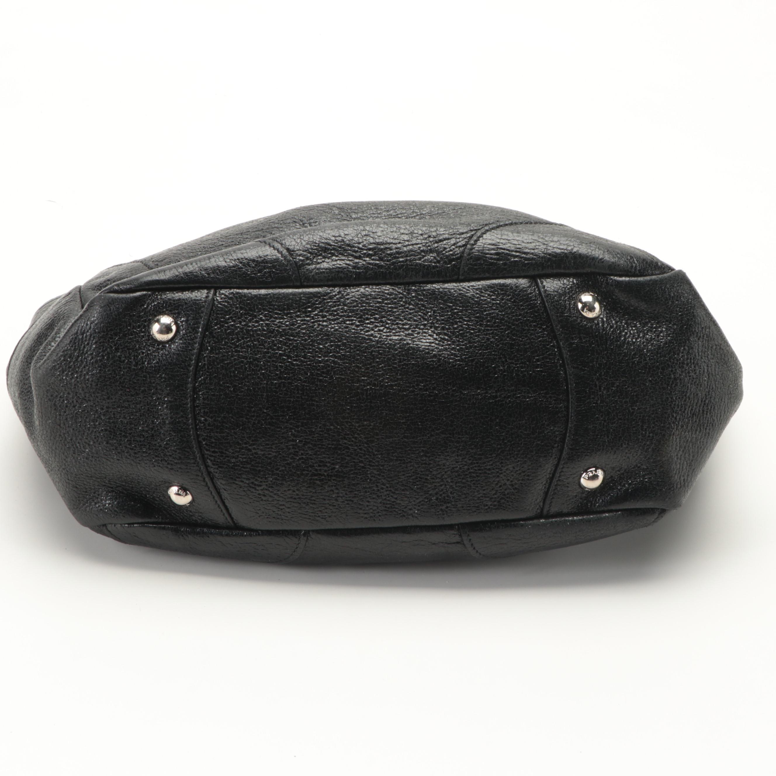 Prada Shoulder Bag in Patent and Grain Finish Leather