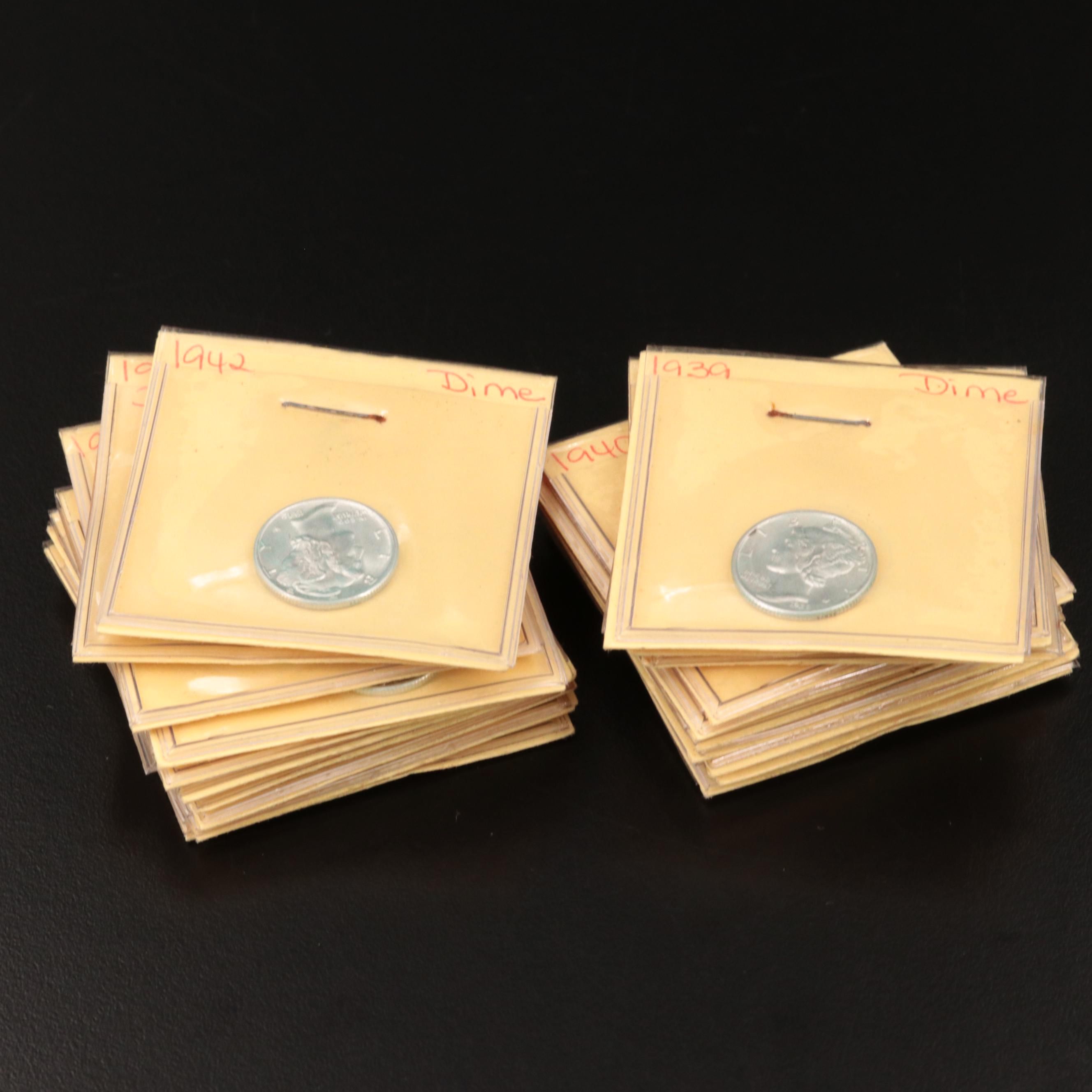 Twenty Mercury Silver Dimes With a 1940-S