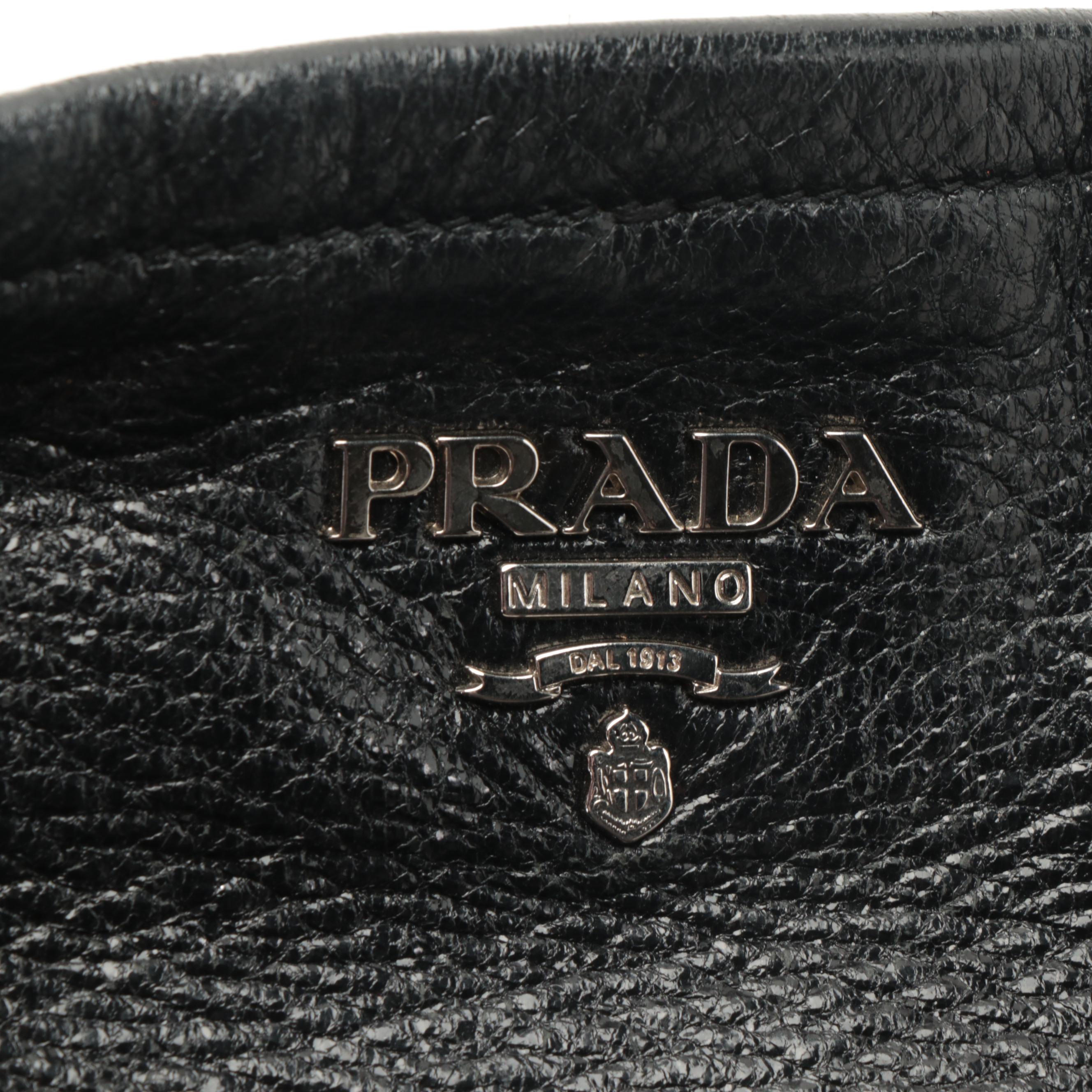 Prada Shoulder Bag in Patent and Grain Finish Leather