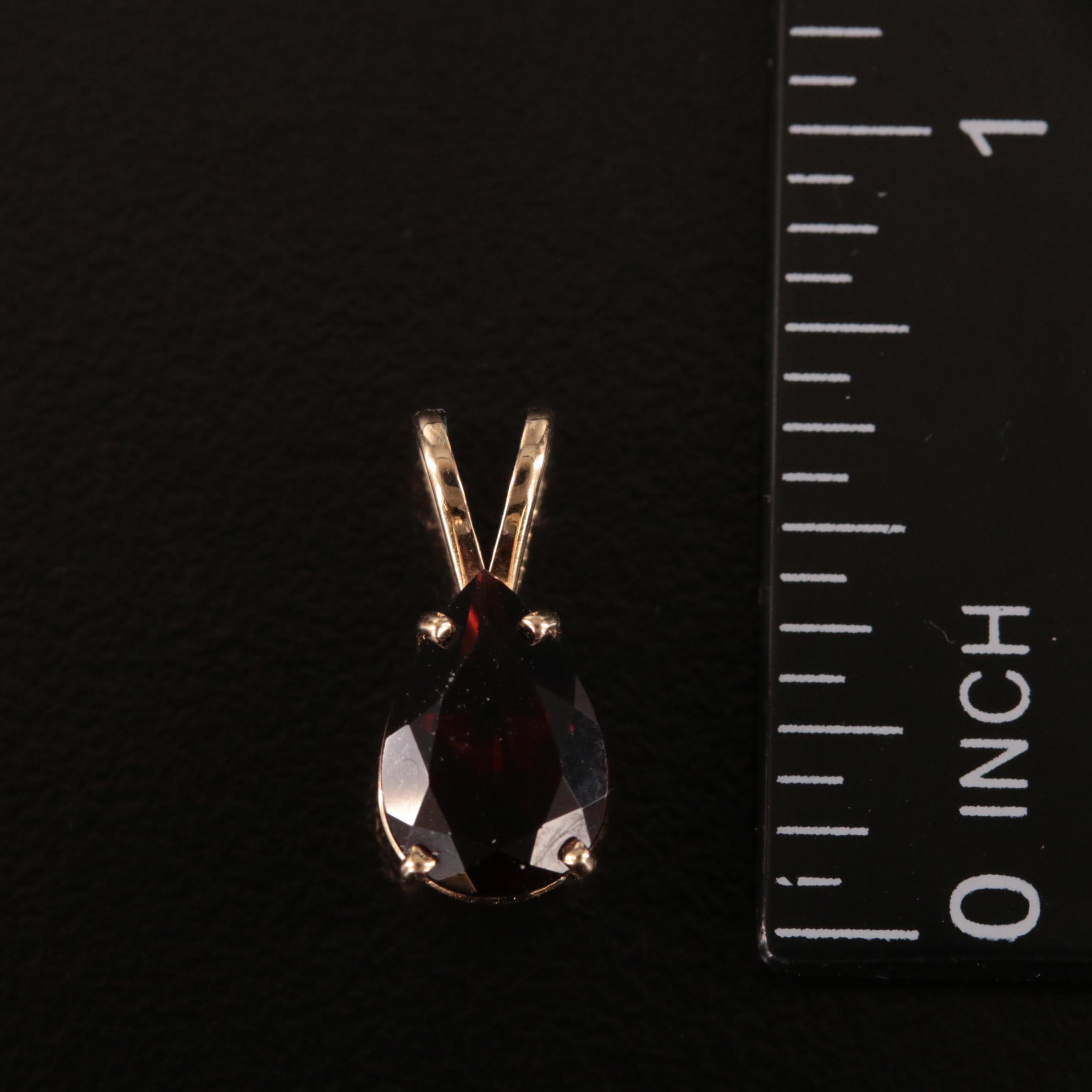 14K Garnet Pendant