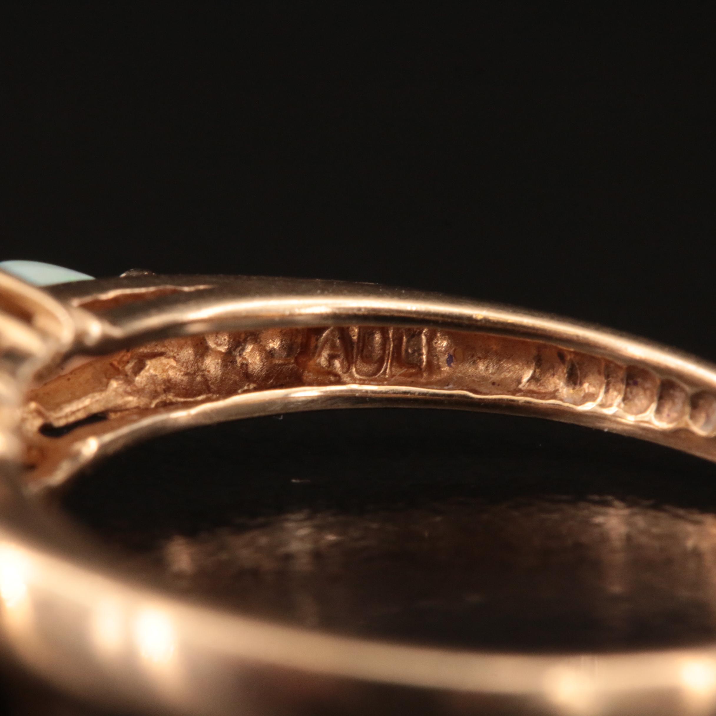 10K Opal and Diamond Ring