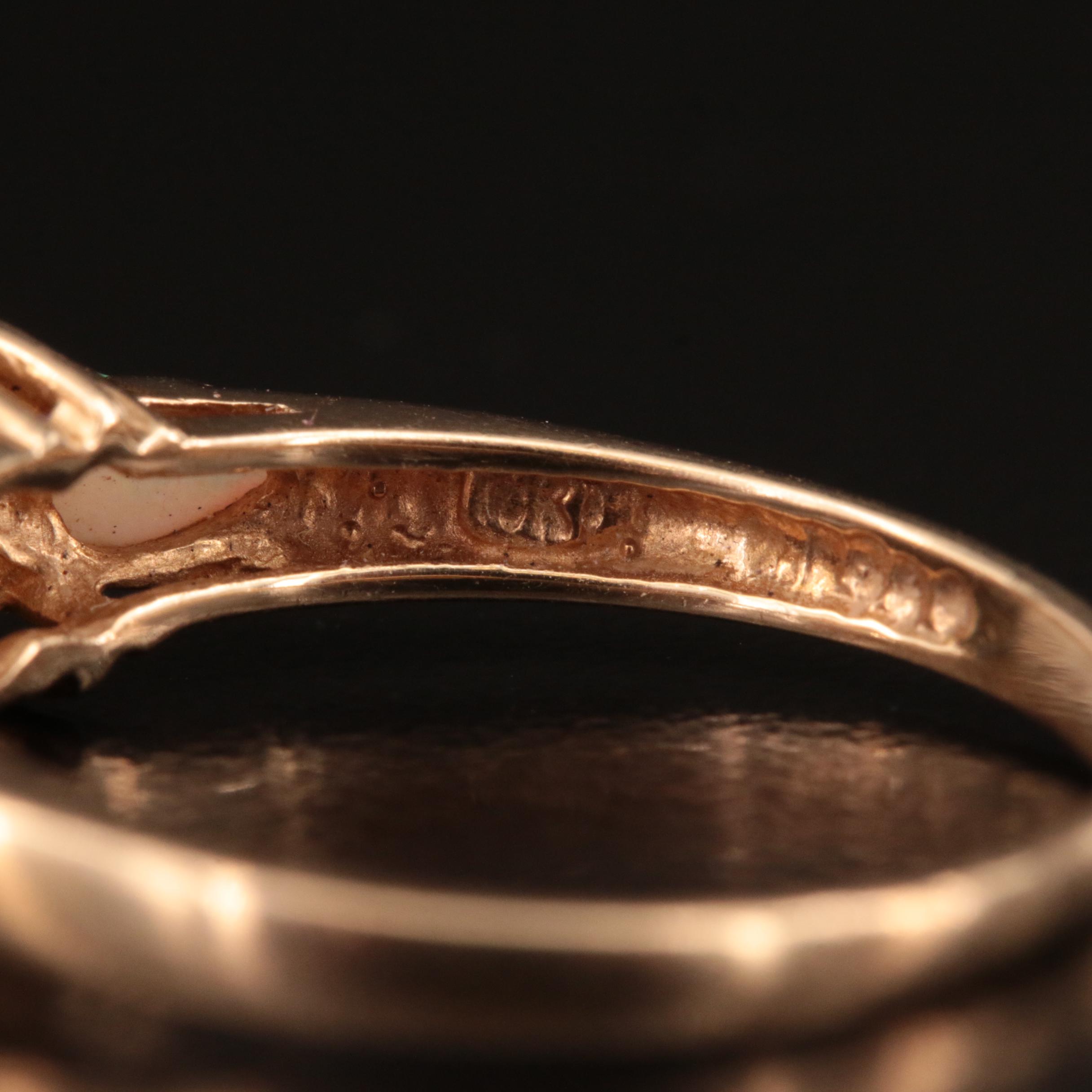 10K Opal and Diamond Ring