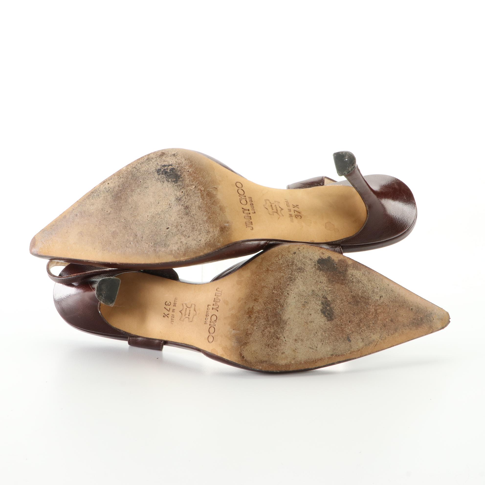 Jimmy Choo Leather Pointed Toe Slingbacks