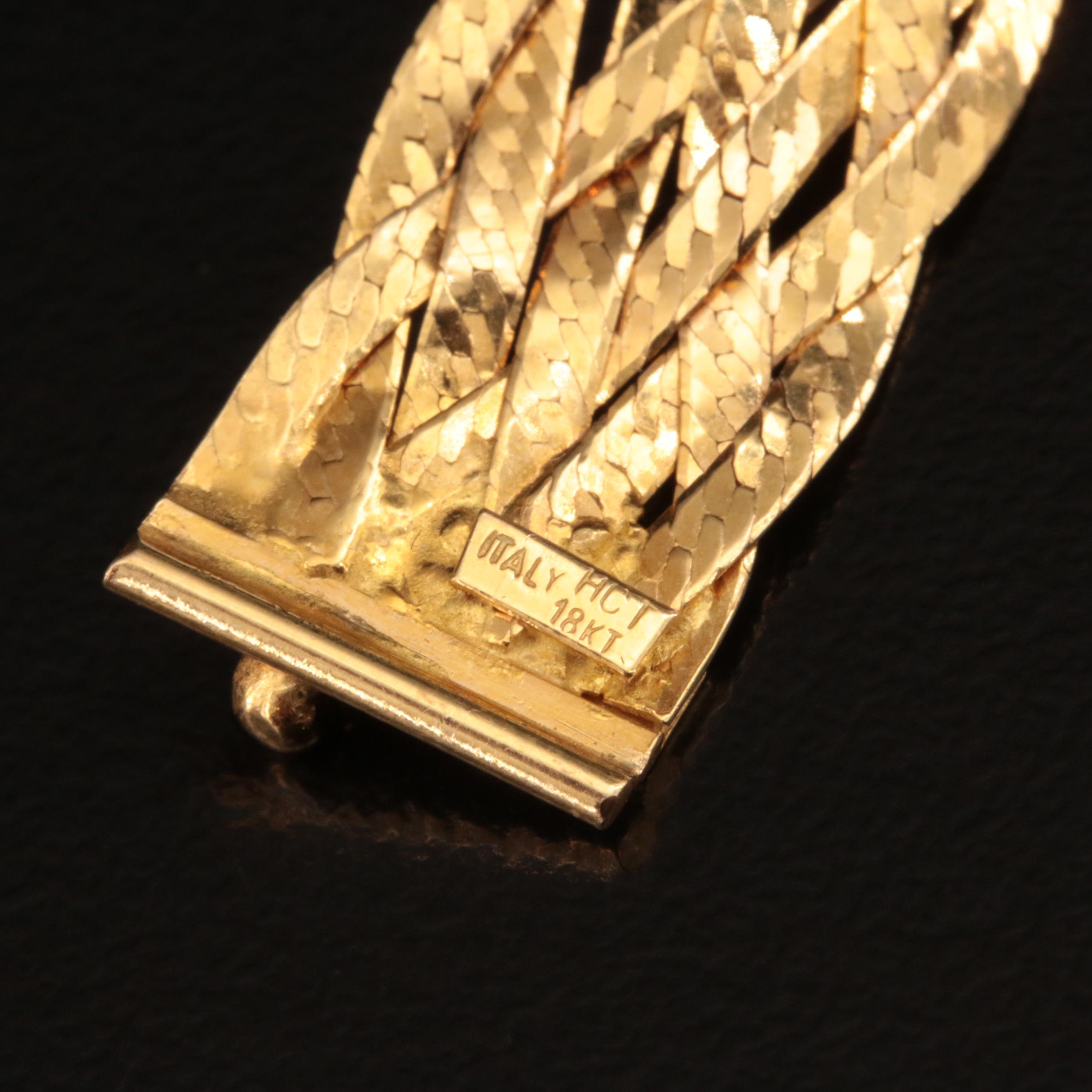 18K Braided Herringbone Chain Bracelet