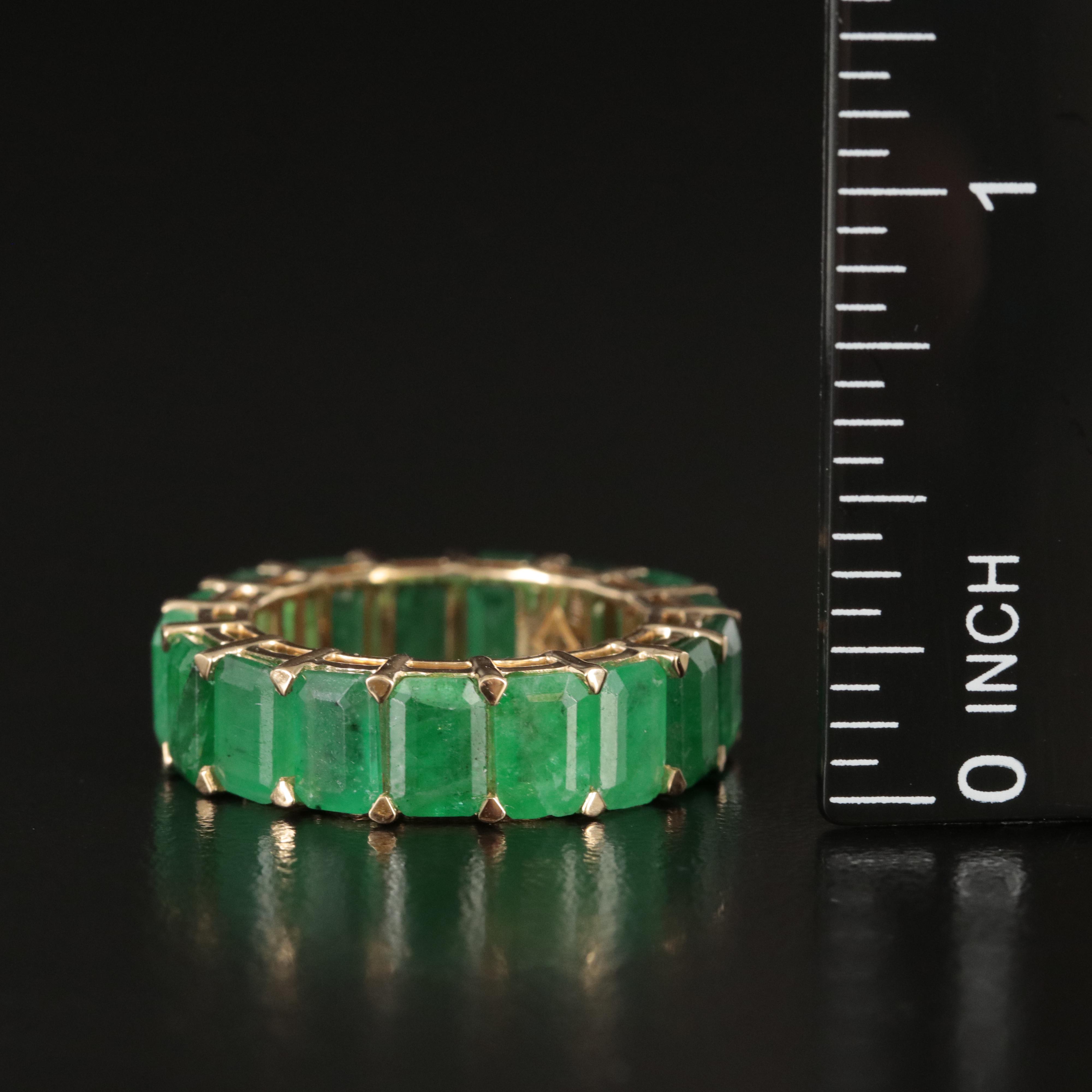 18K 10.87 CTW Emerald Eternity Band