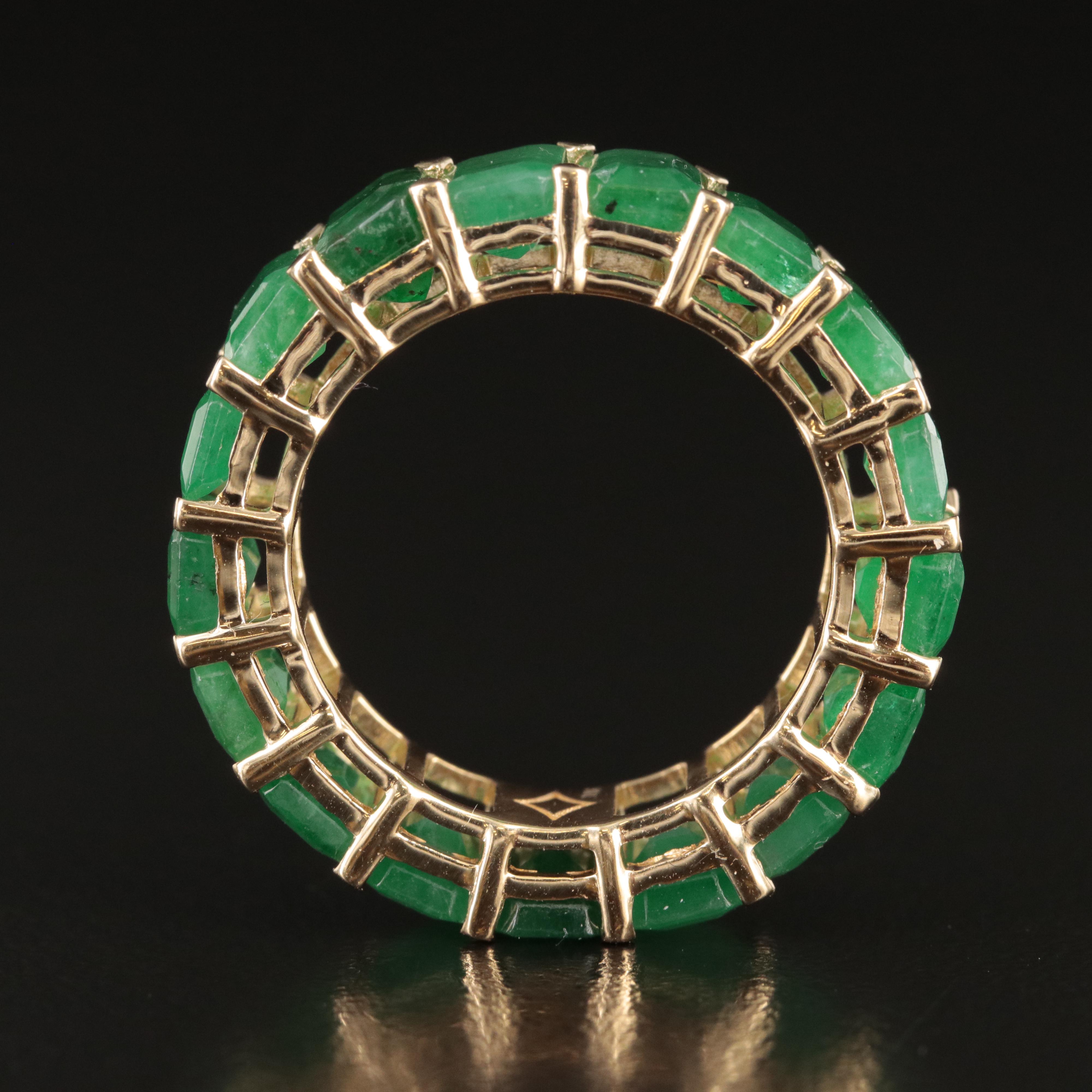 18K 10.87 CTW Emerald Eternity Band