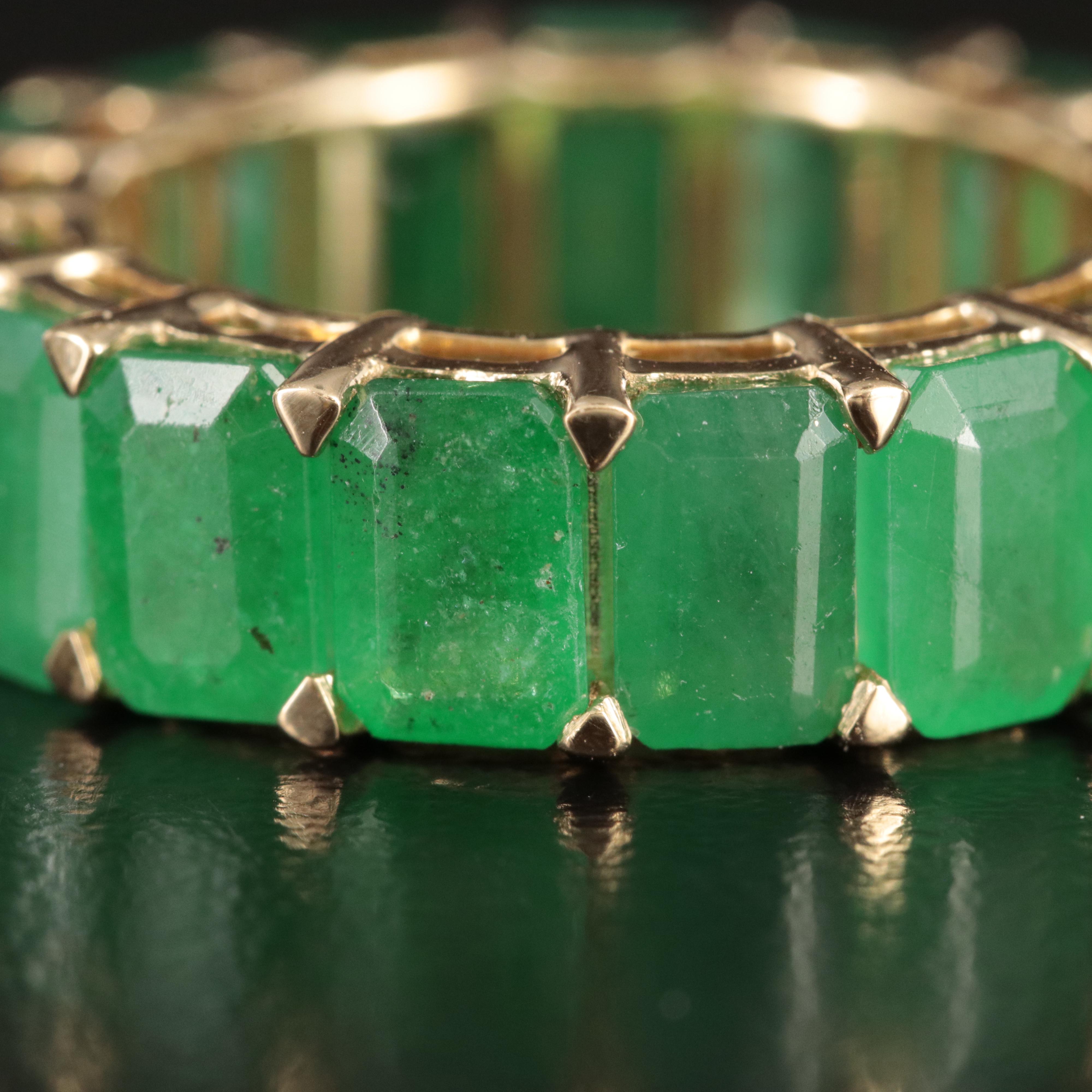 18K 10.87 CTW Emerald Eternity Band