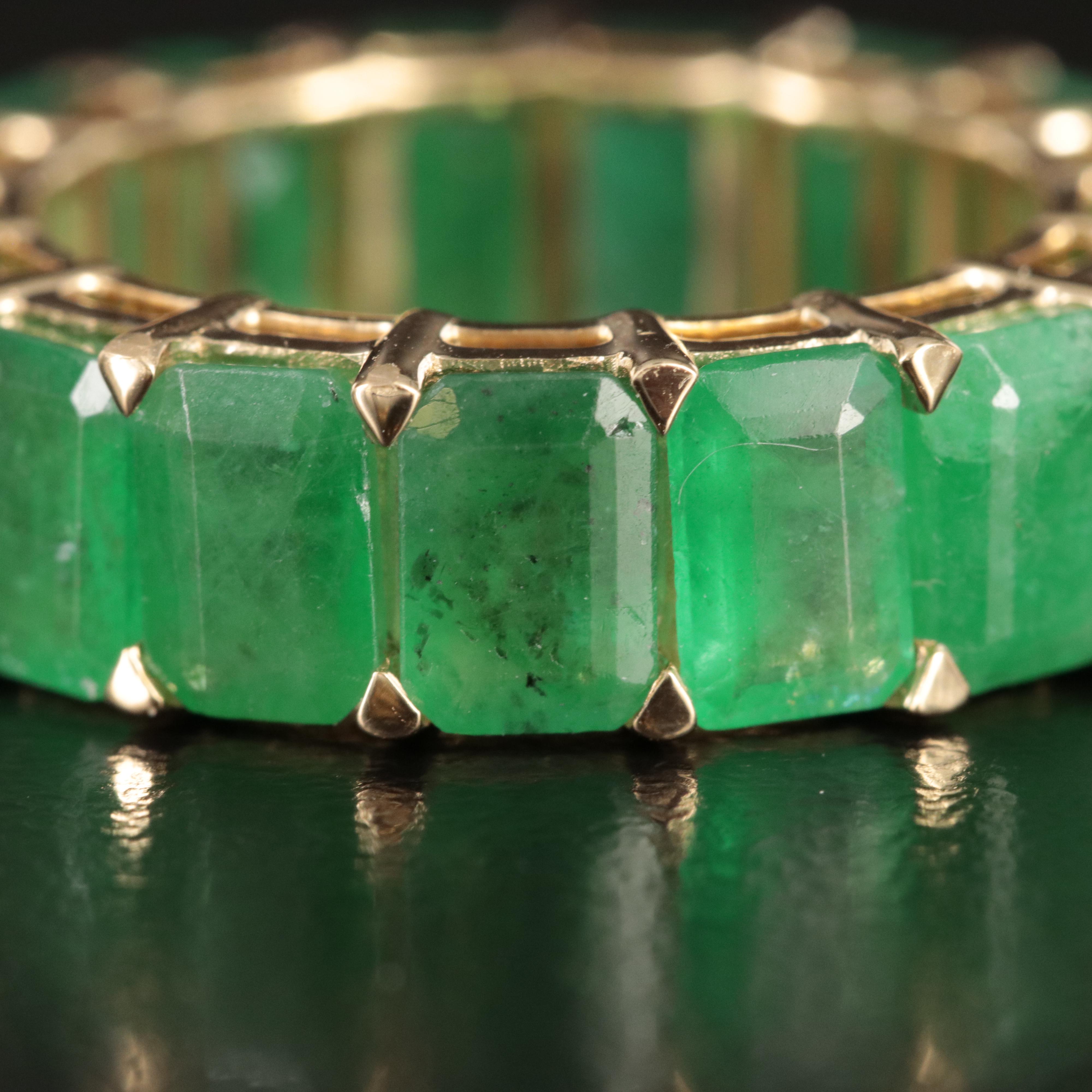 18K 10.87 CTW Emerald Eternity Band