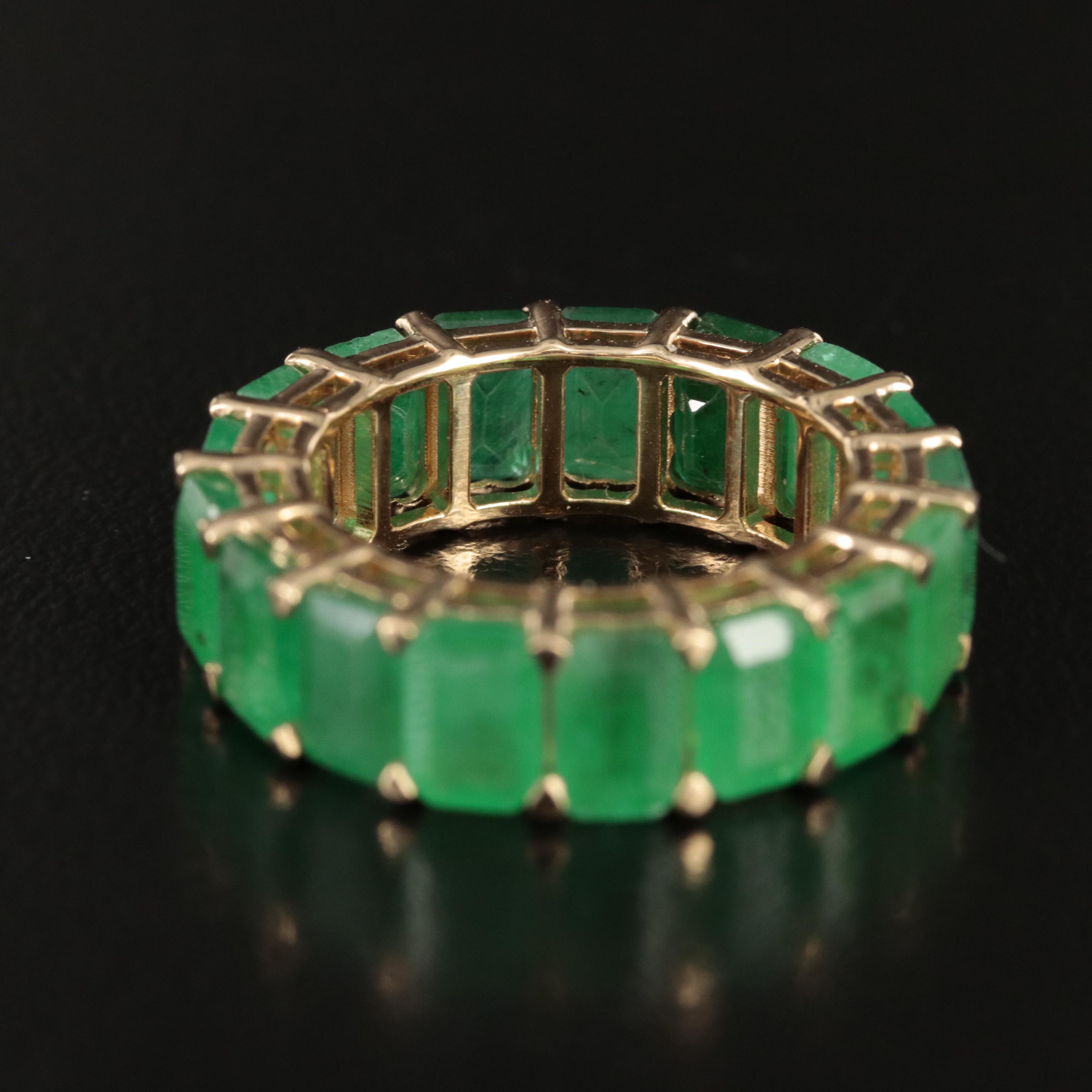 18K 10.87 CTW Emerald Eternity Band