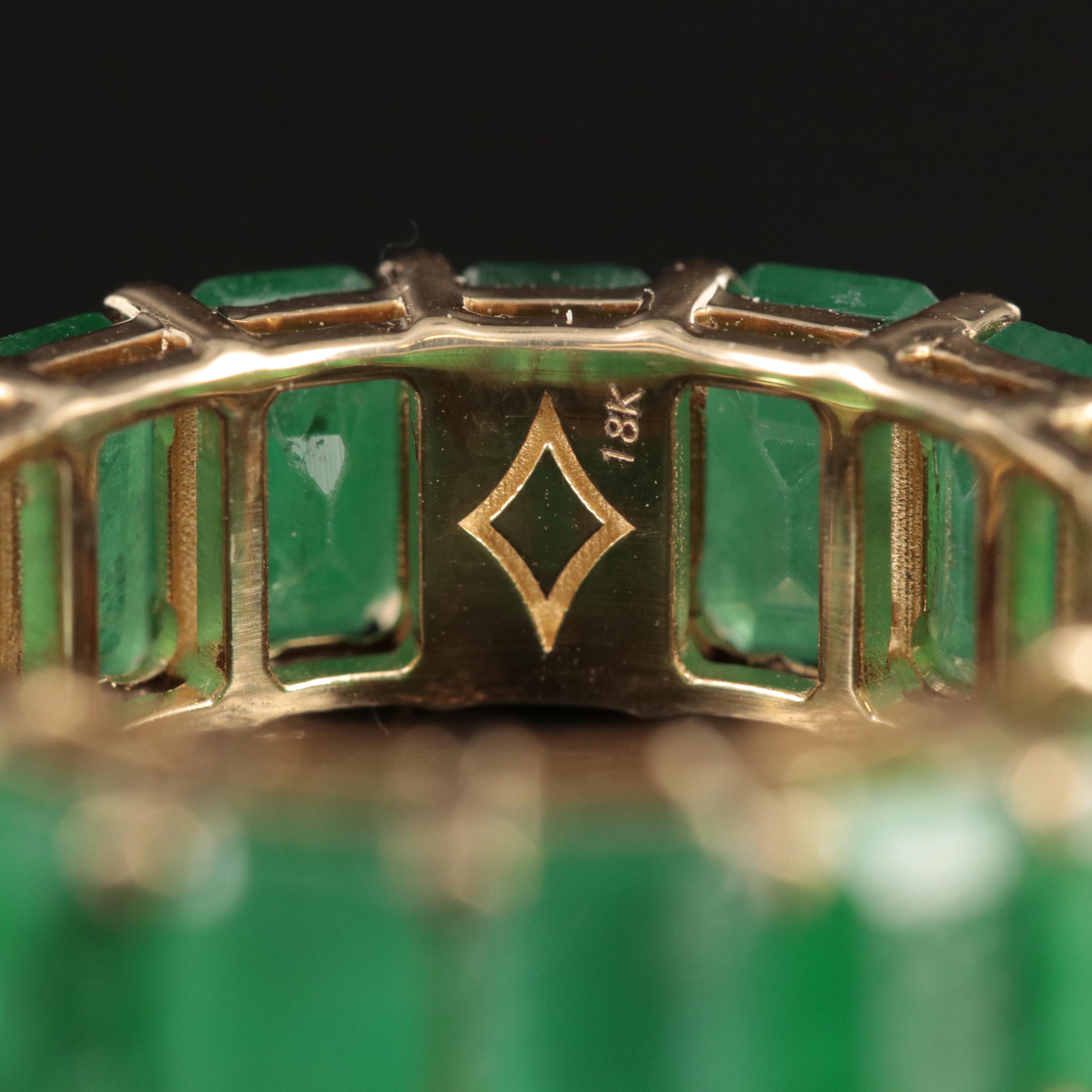 18K 10.87 CTW Emerald Eternity Band