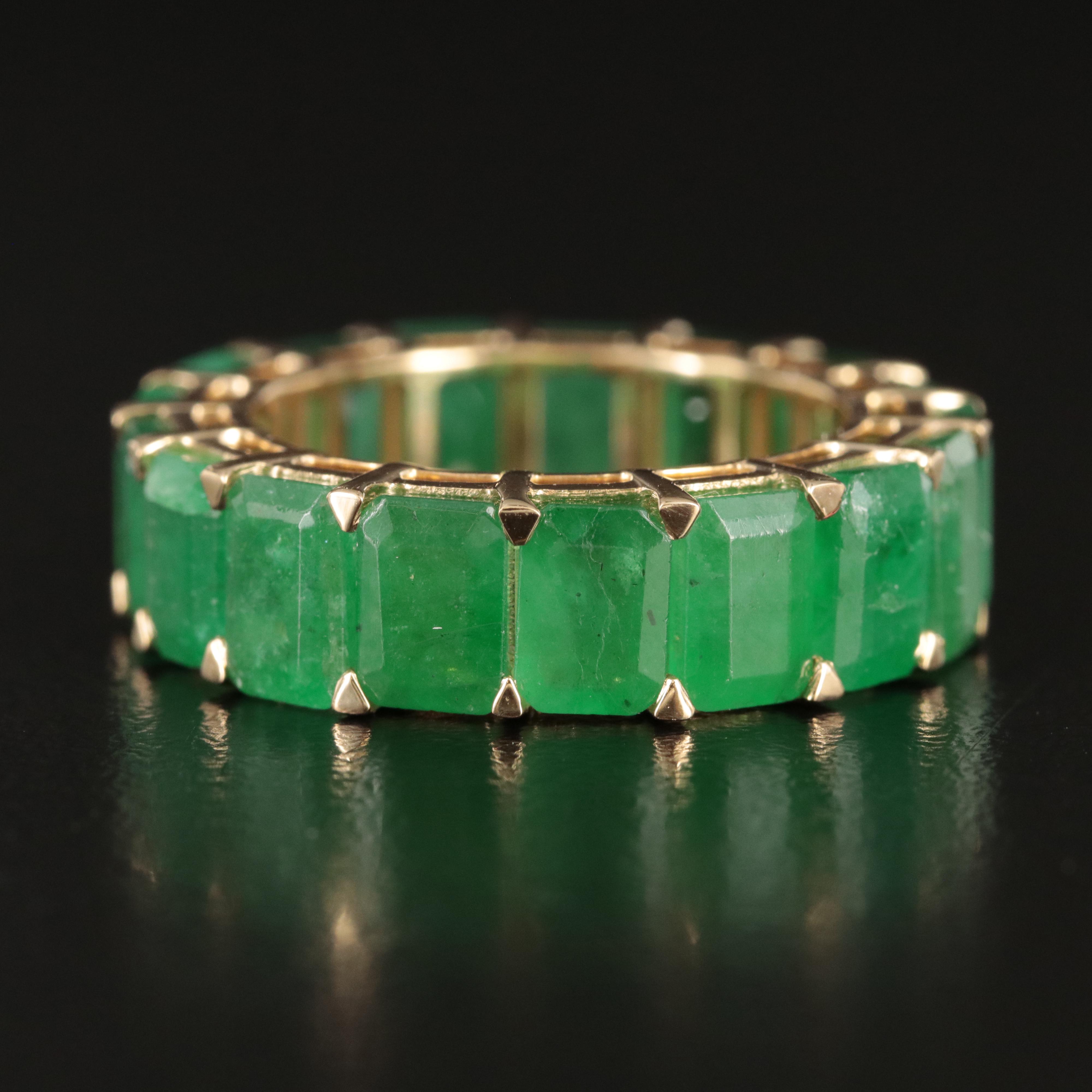 18K 10.26 CTW Emerald Eternity Band