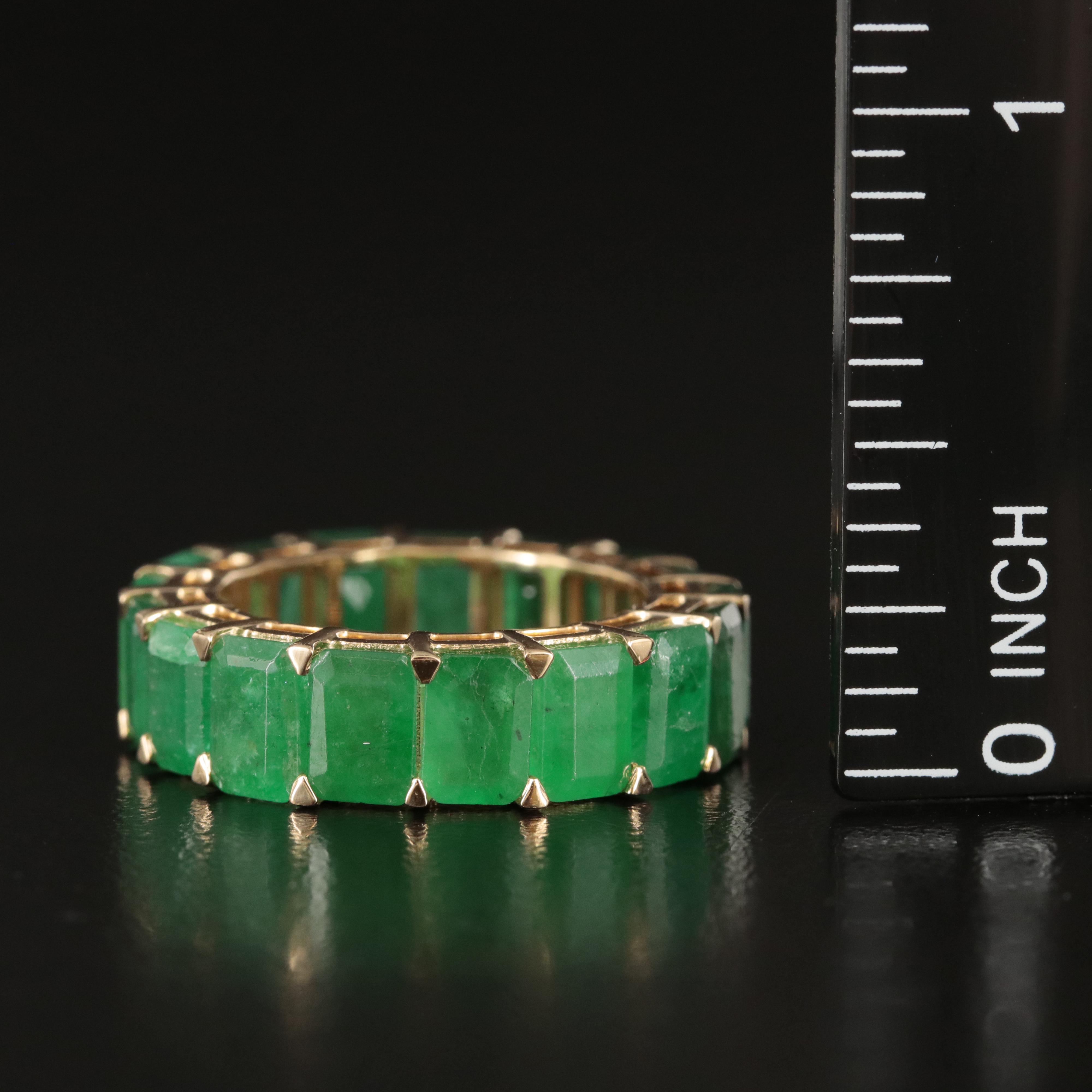 18K 10.26 CTW Emerald Eternity Band