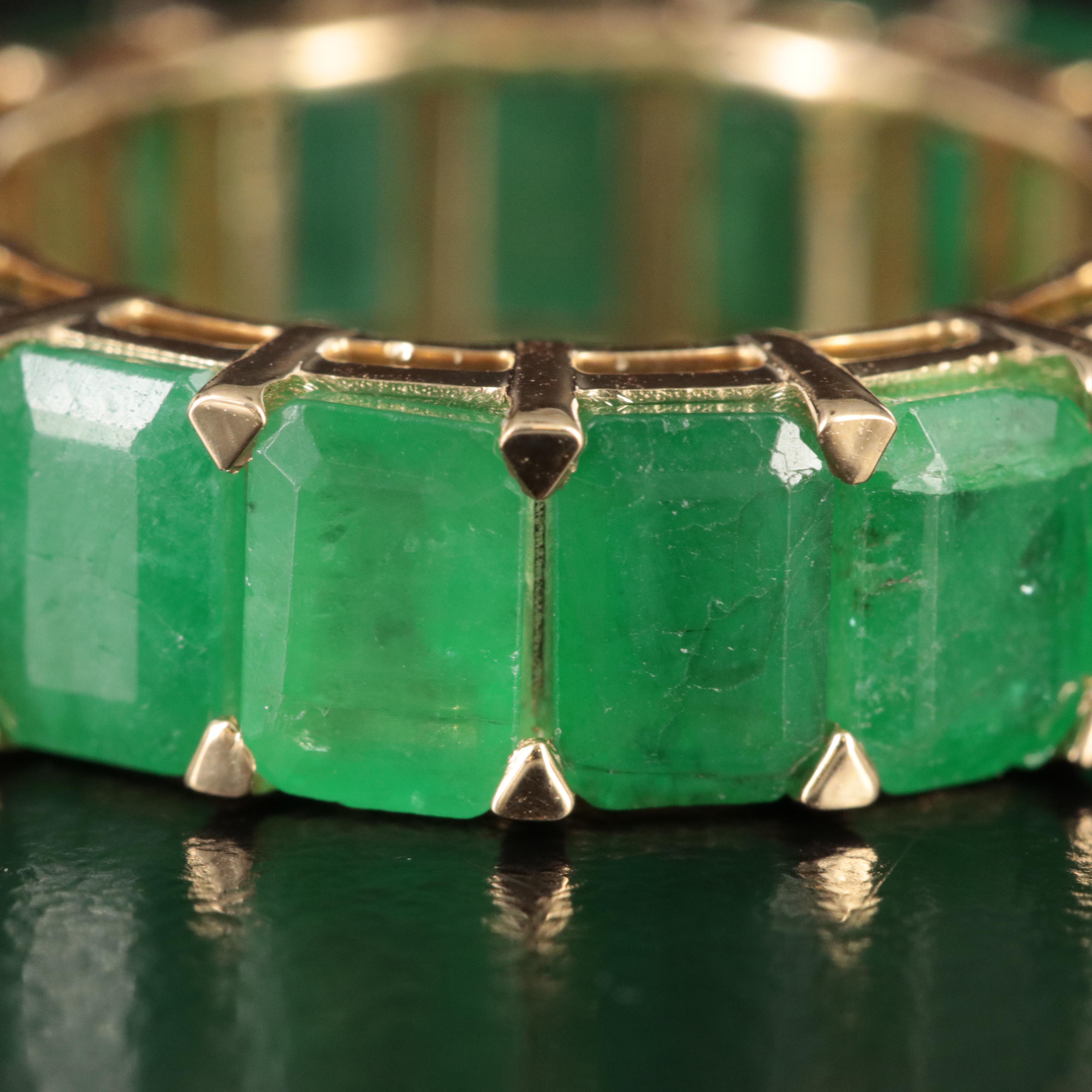 18K 10.26 CTW Emerald Eternity Band
