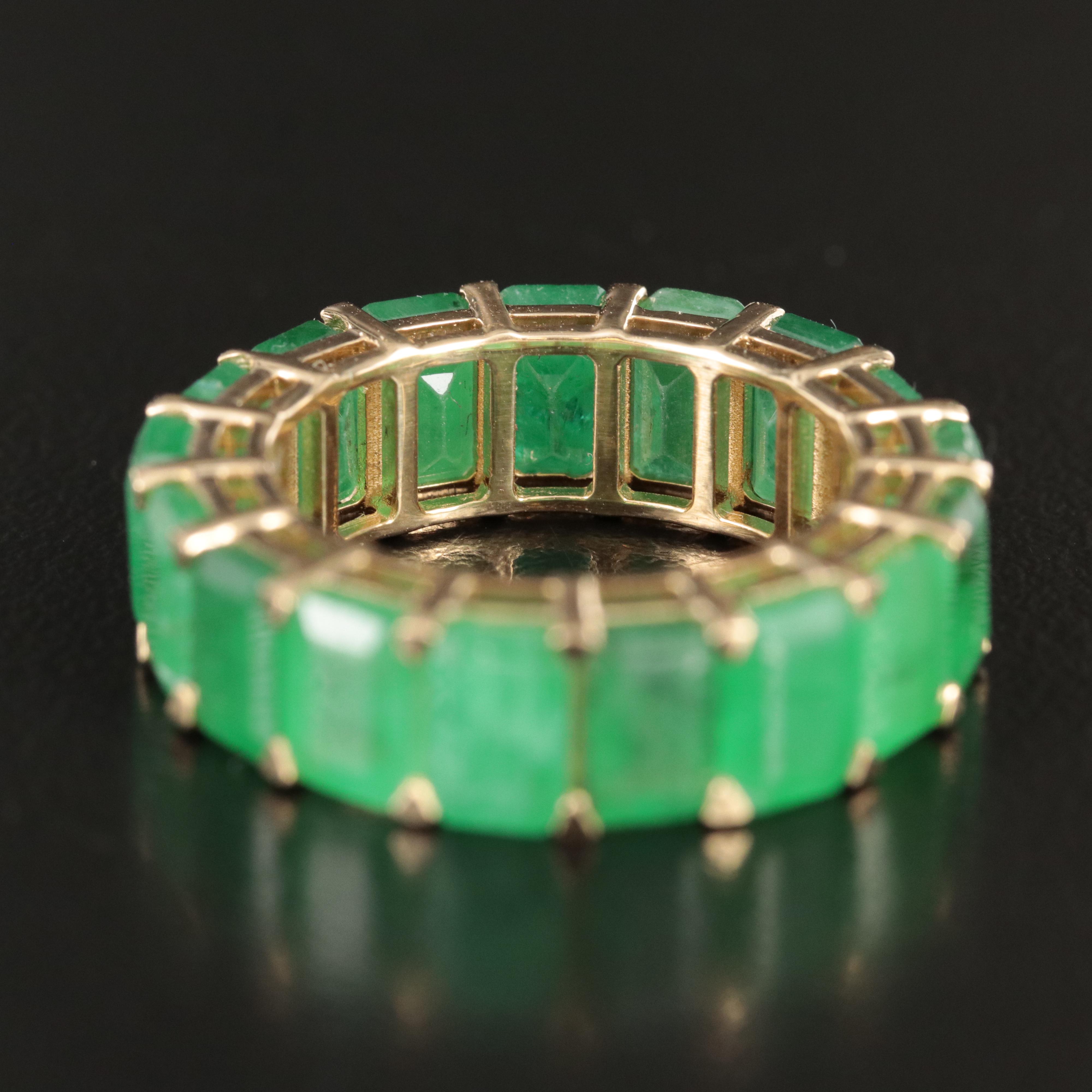 18K 10.26 CTW Emerald Eternity Band
