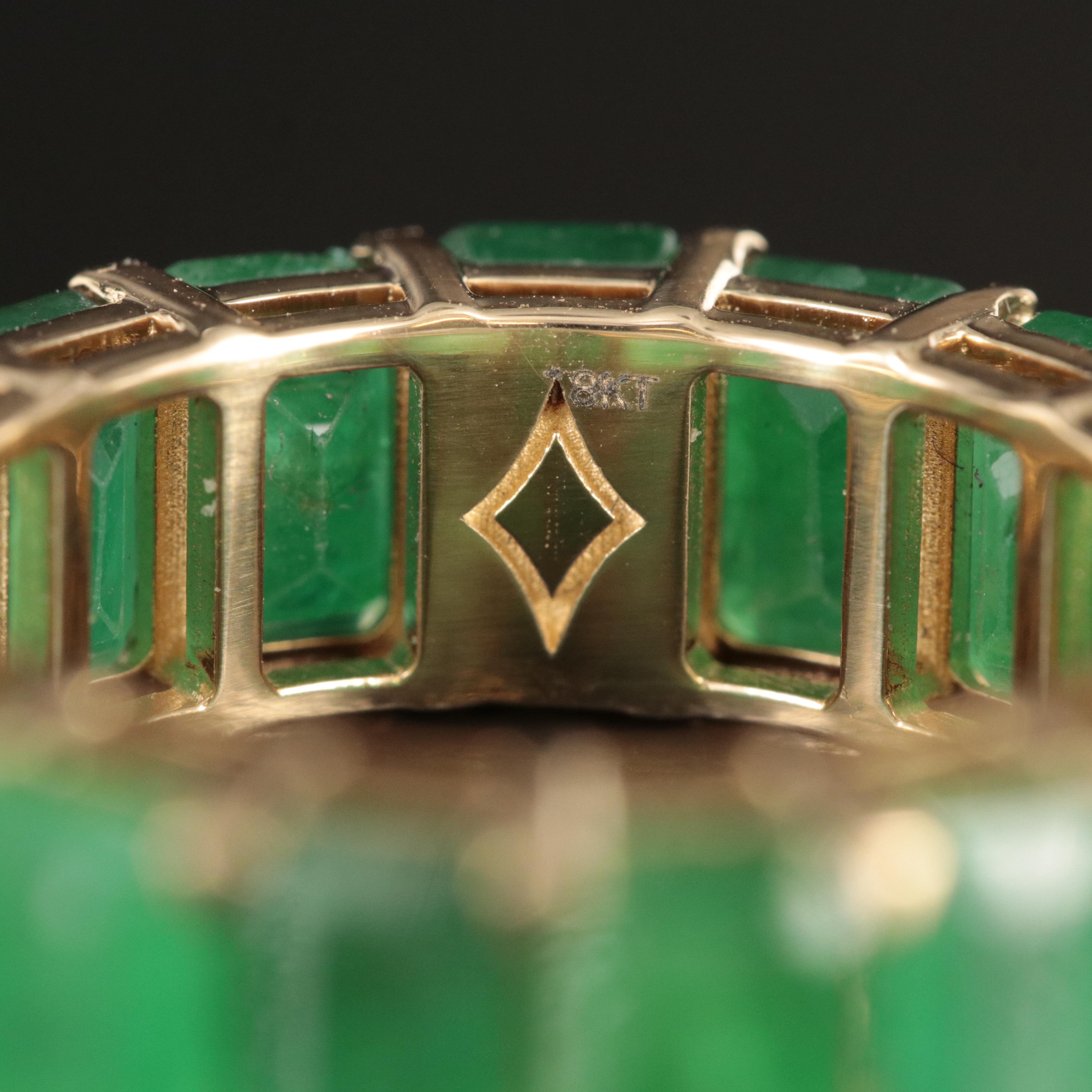 18K 10.26 CTW Emerald Eternity Band